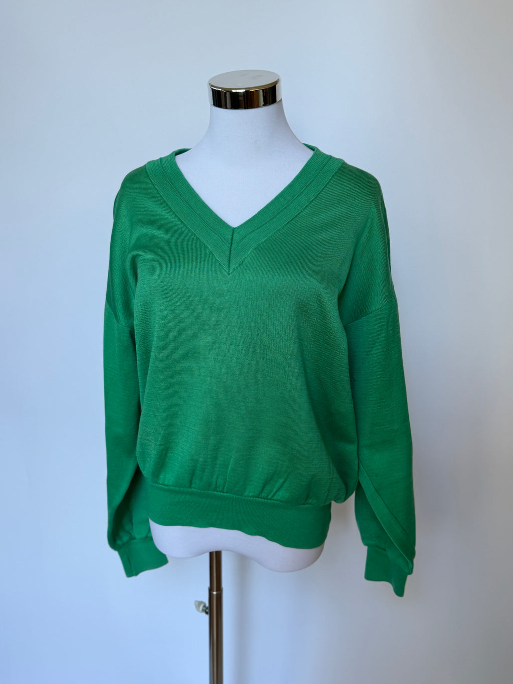 YSL Vintage Green Cotton Knit Sweater (S)