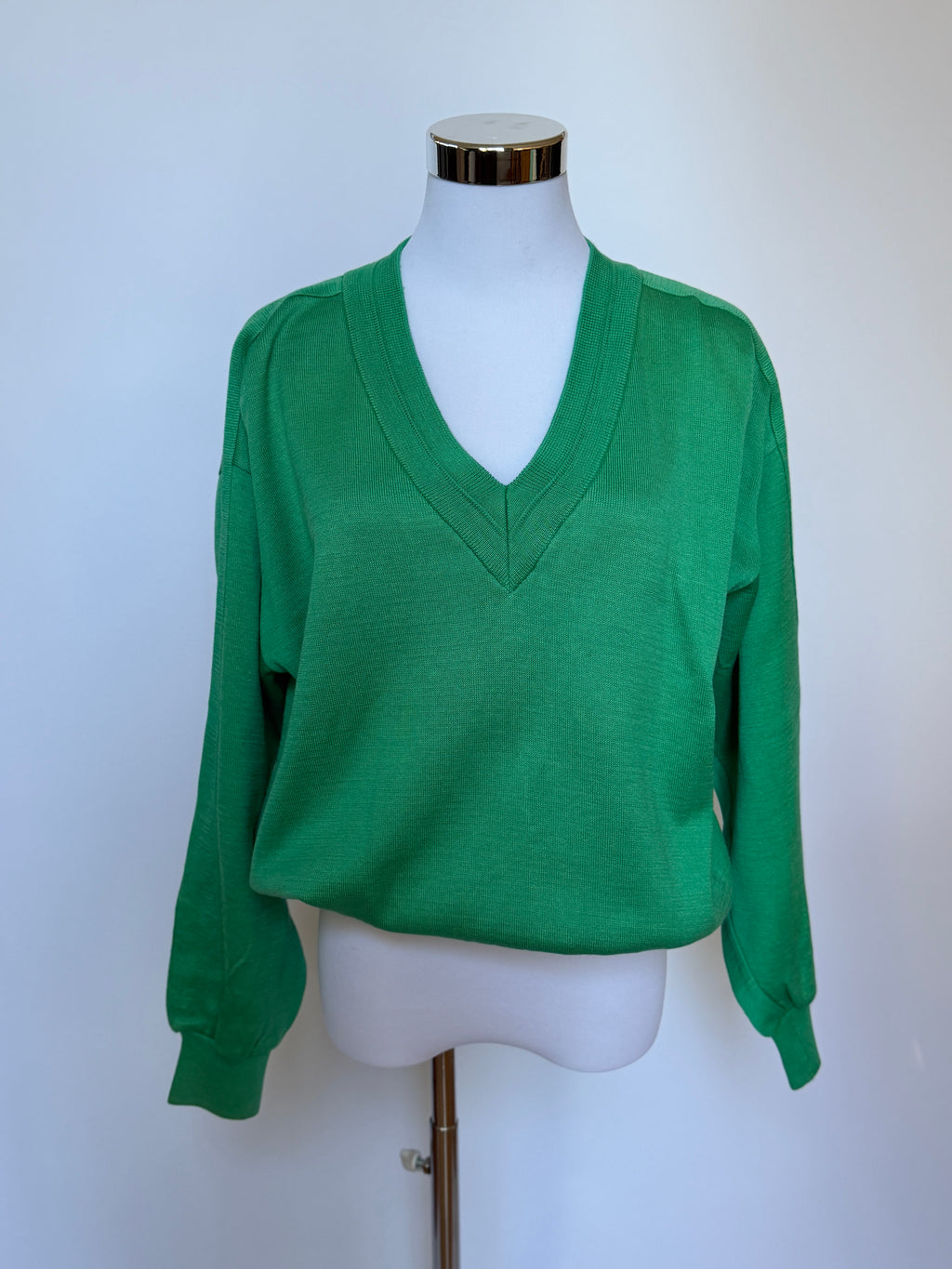 YSL Vintage Green Cotton Knit Sweater (S)
