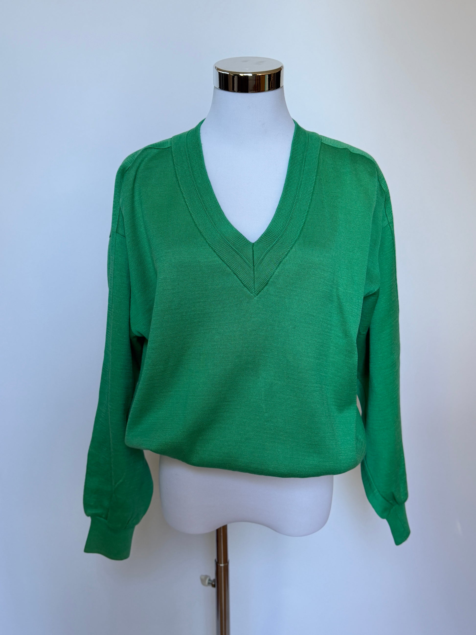 YSL Vintage Green Cotton Knit Sweater (S)