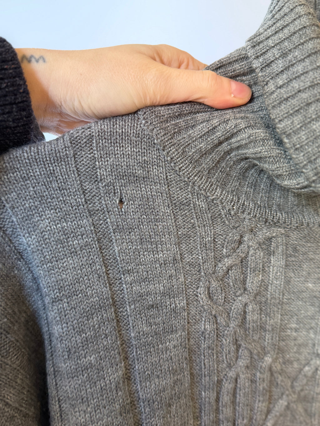 YSL Vintage Grey Wool Knit Sweater (L)