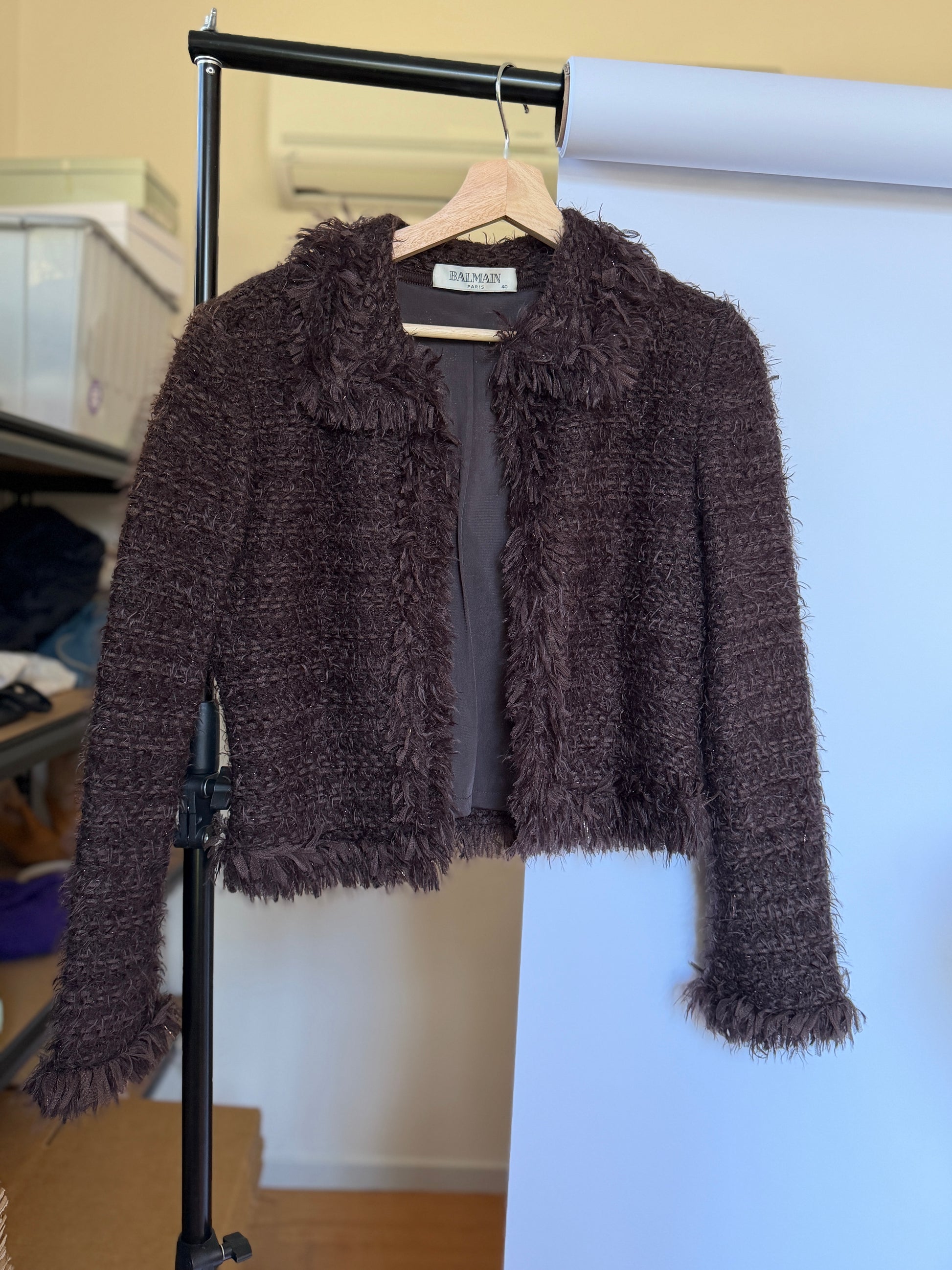 Balmain Vintage Brown Cardigan (XS/S)