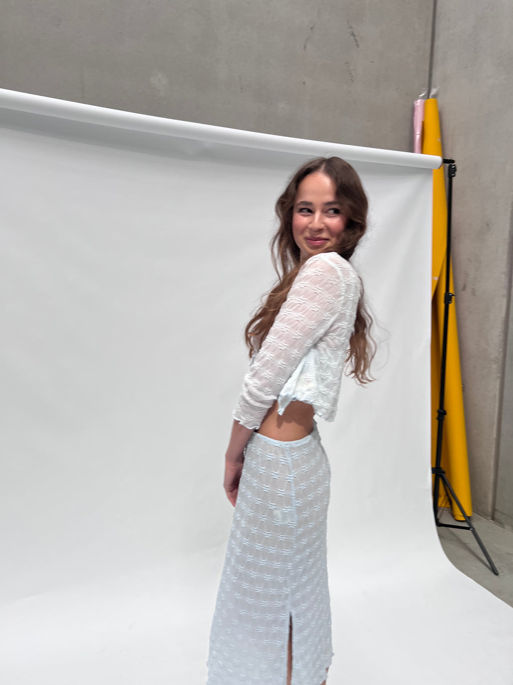 Salem Mesh Cardigan — Baby Blue