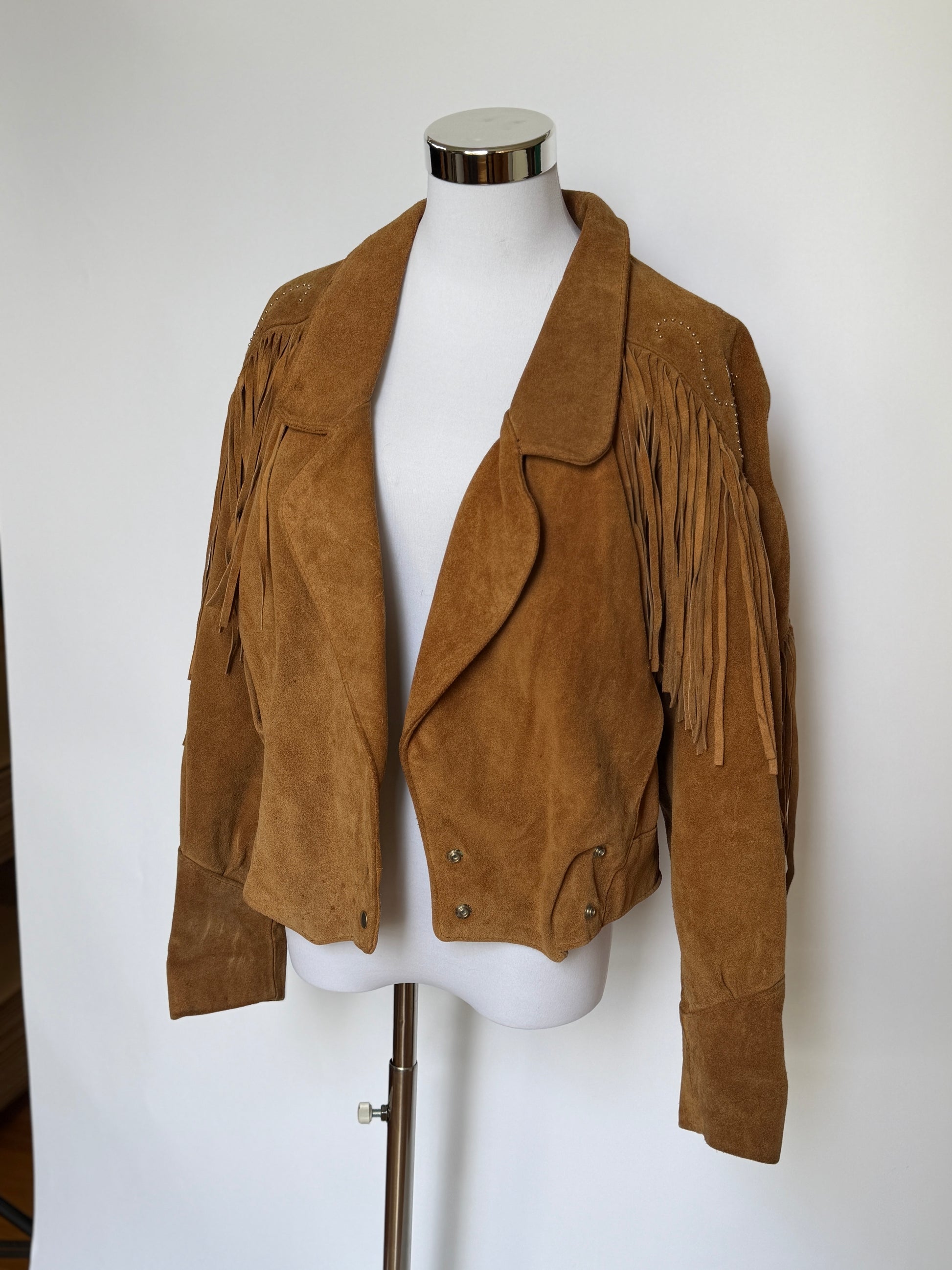 Vintage Brown Tan Suede Jacket (XS-M)