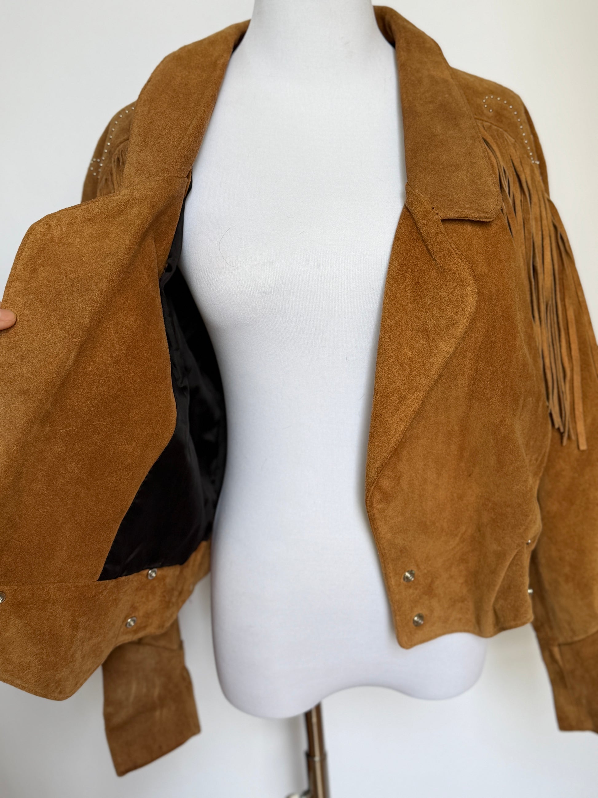 Vintage Brown Tan Suede Jacket (XS-M)