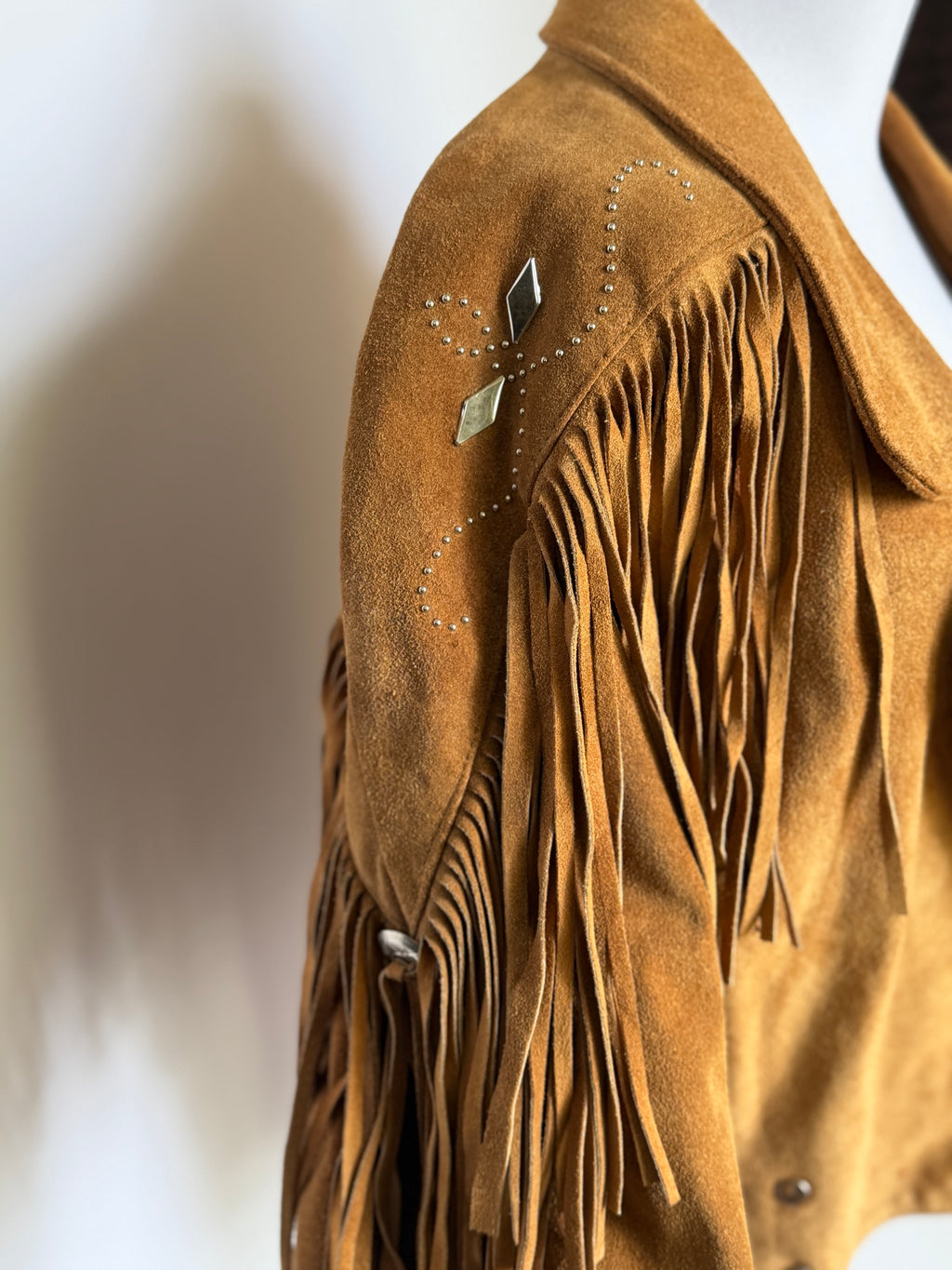 Vintage Brown Tan Suede Jacket (XS-M)