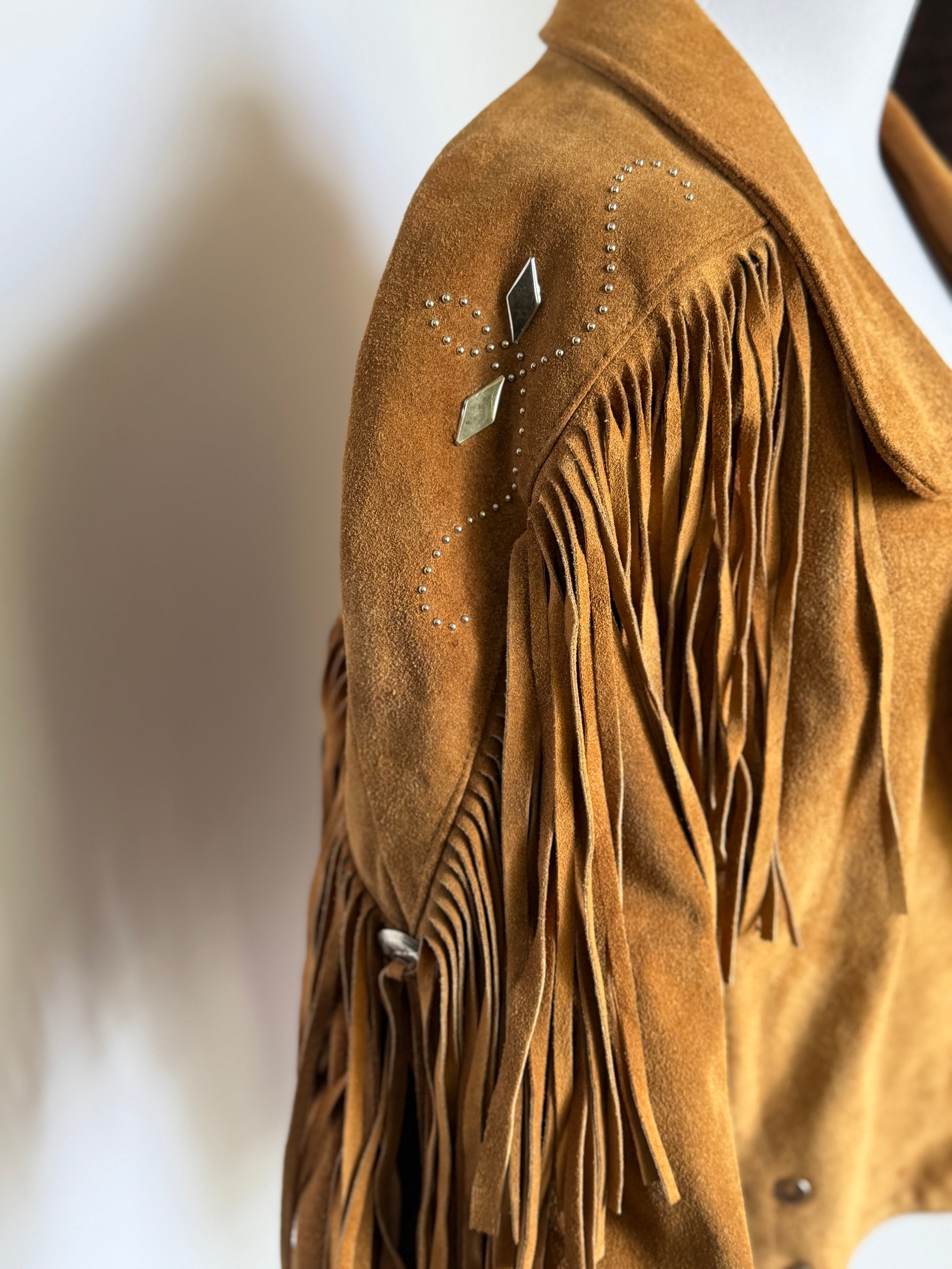 Vintage Brown Tan Suede Jacket (XS-M)