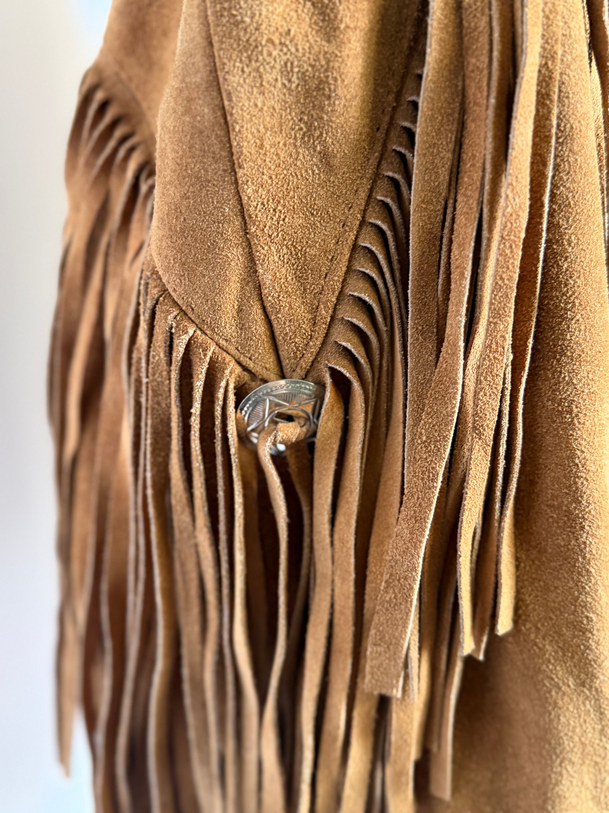Vintage Brown Tan Suede Jacket (XS-M)