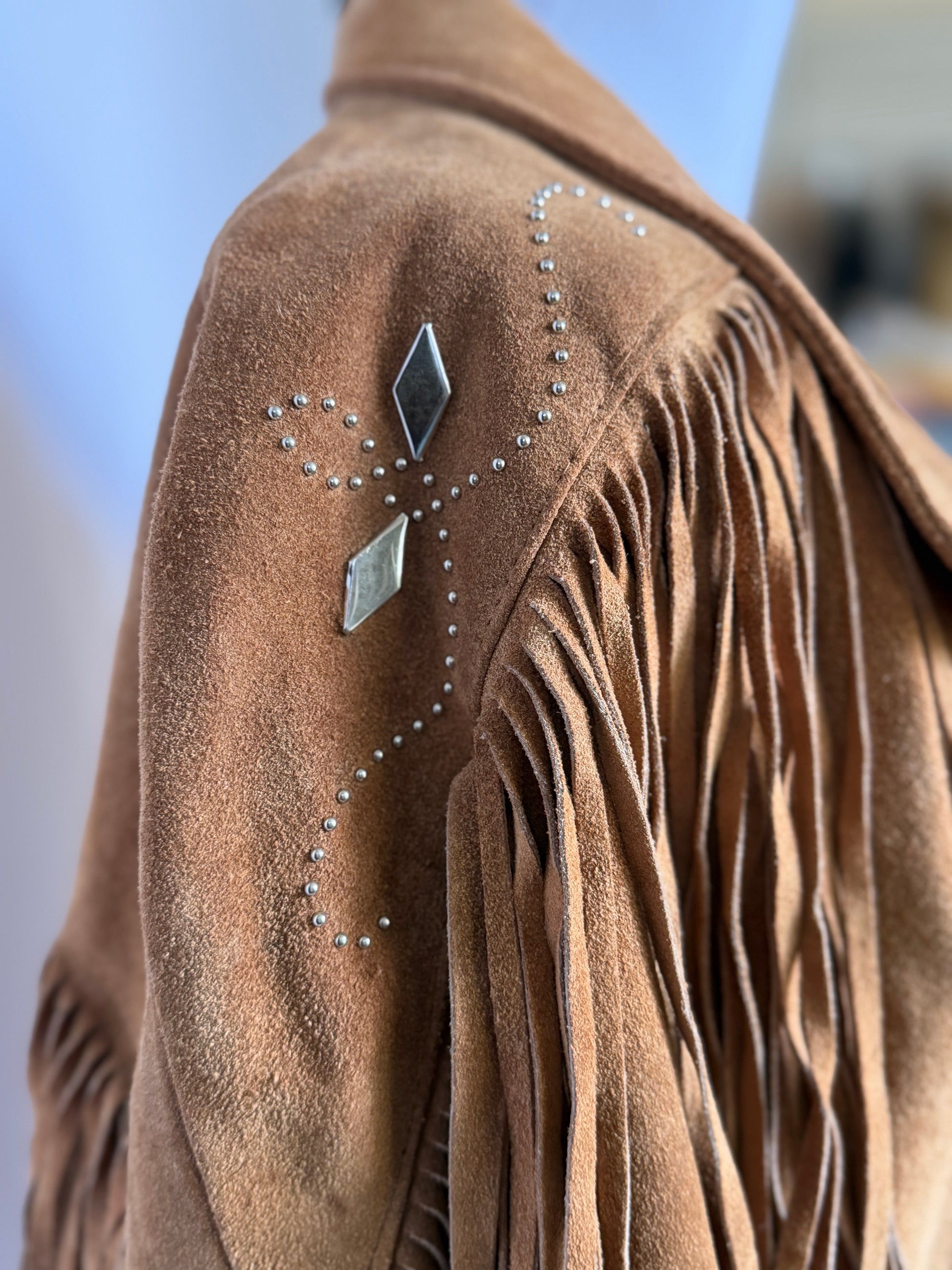 Vintage Brown Tan Suede Jacket (XS-M)