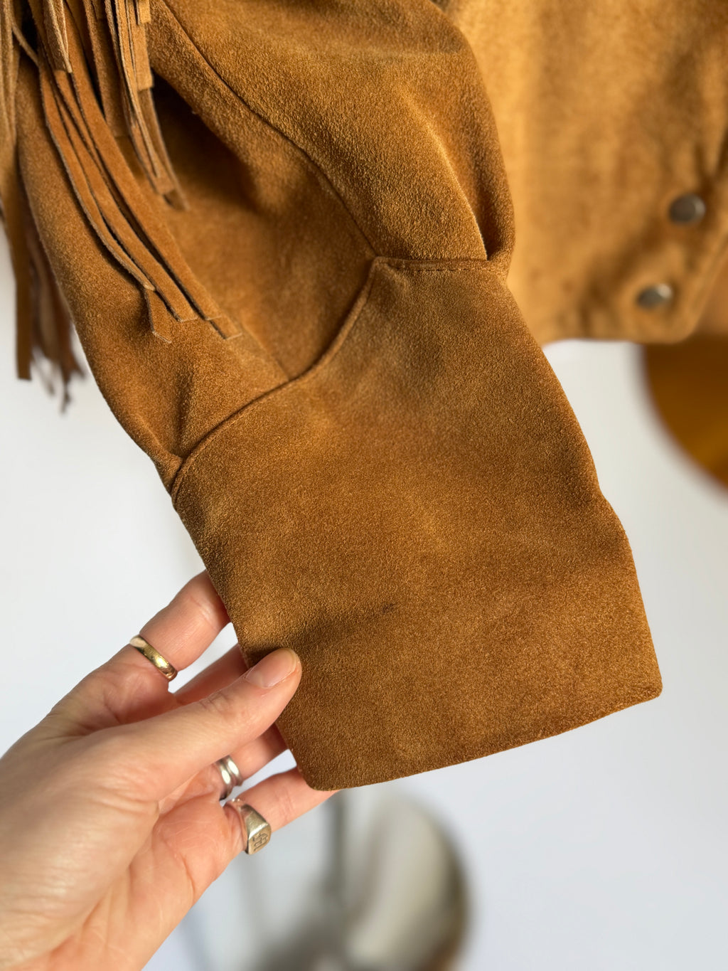 Vintage Brown Tan Suede Jacket (XS-M)