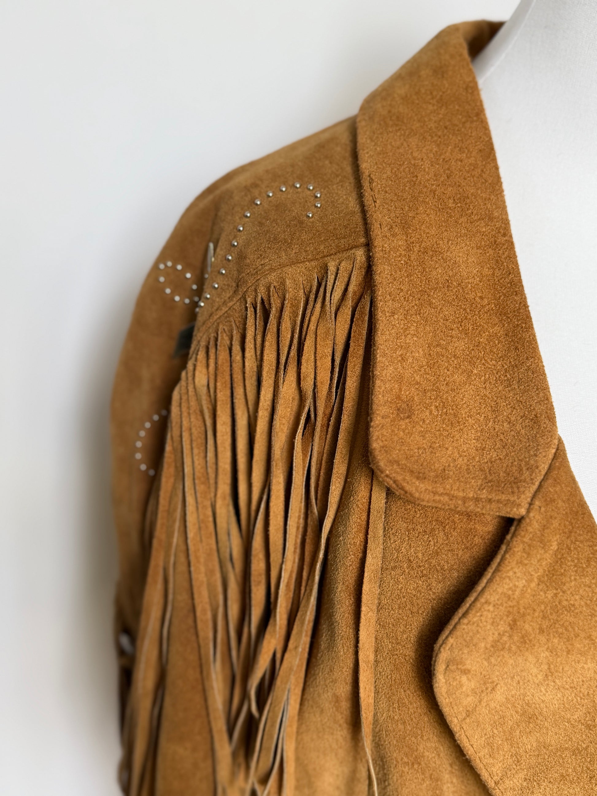 Vintage Brown Tan Suede Jacket (XS-M)
