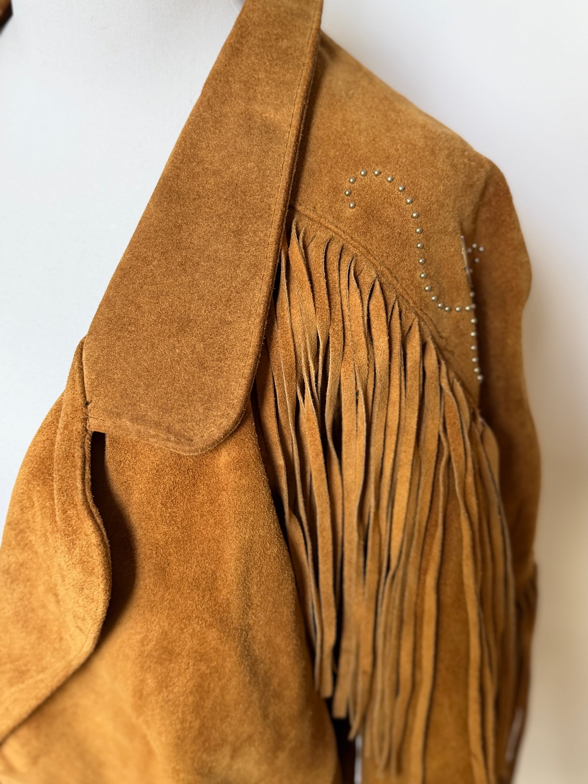 Vintage Brown Tan Suede Jacket (XS-M)
