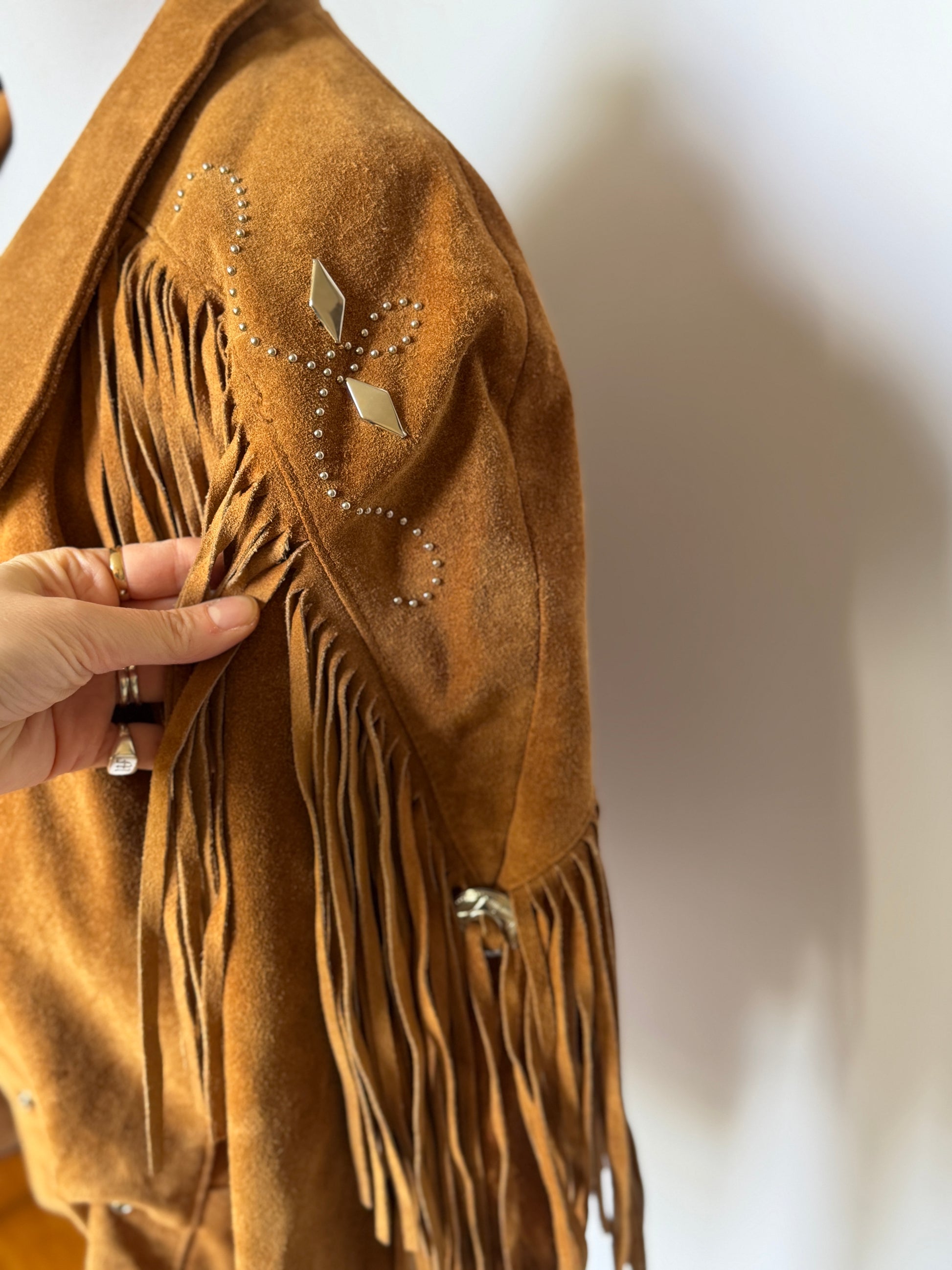 Vintage Brown Tan Suede Jacket (XS-M)