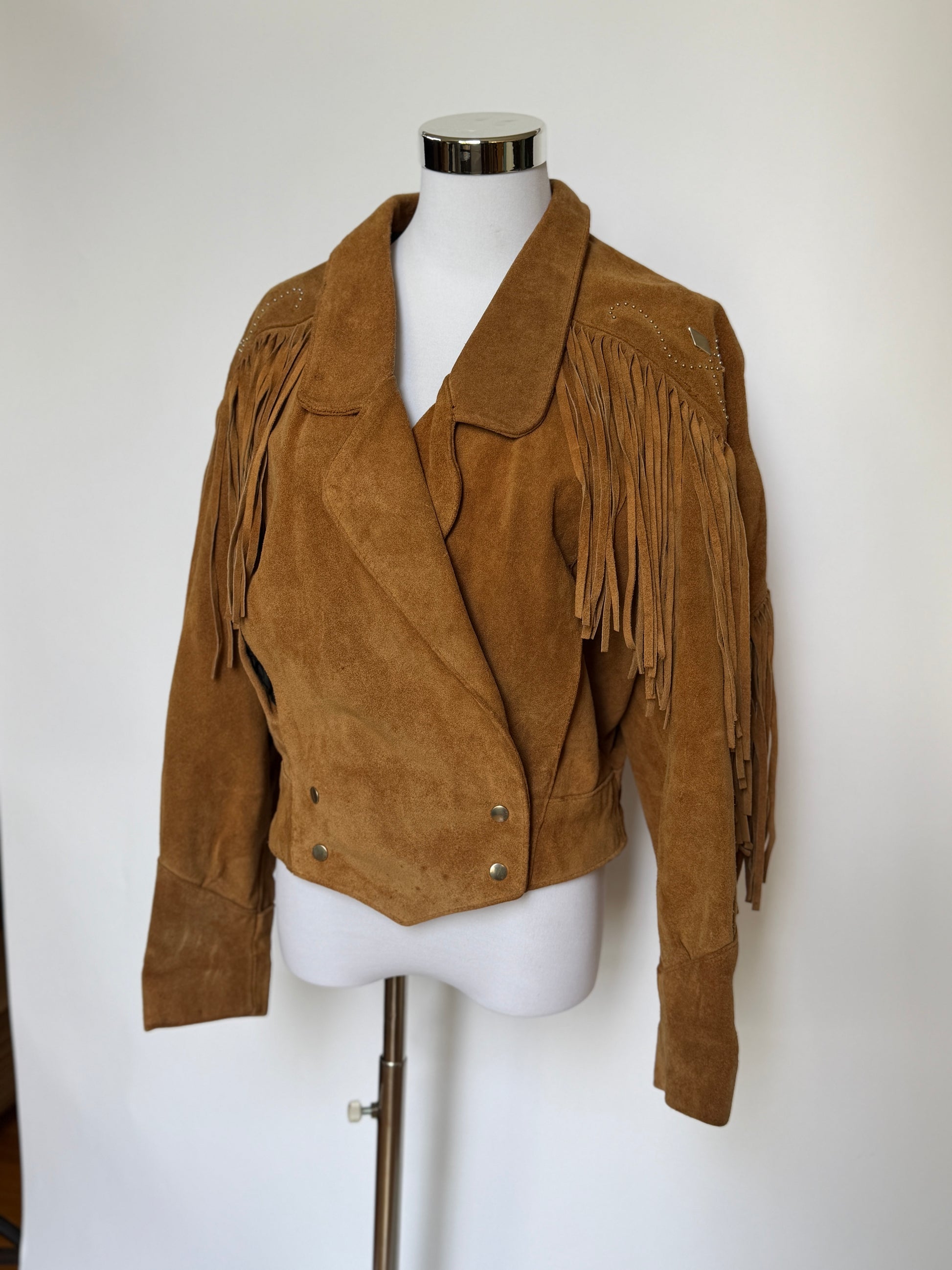 Vintage Brown Tan Suede Jacket (XS-M)