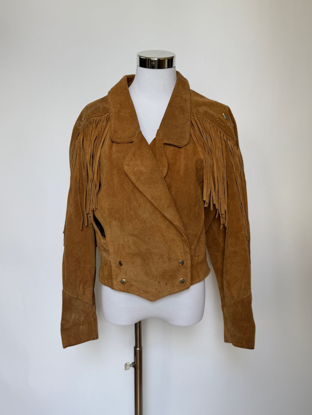 Vintage Brown Tan Suede Jacket (XS-M)