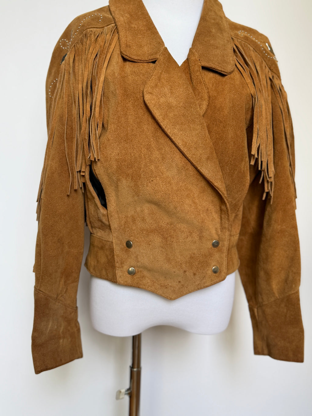 Vintage Brown Tan Suede Jacket (XS-M)