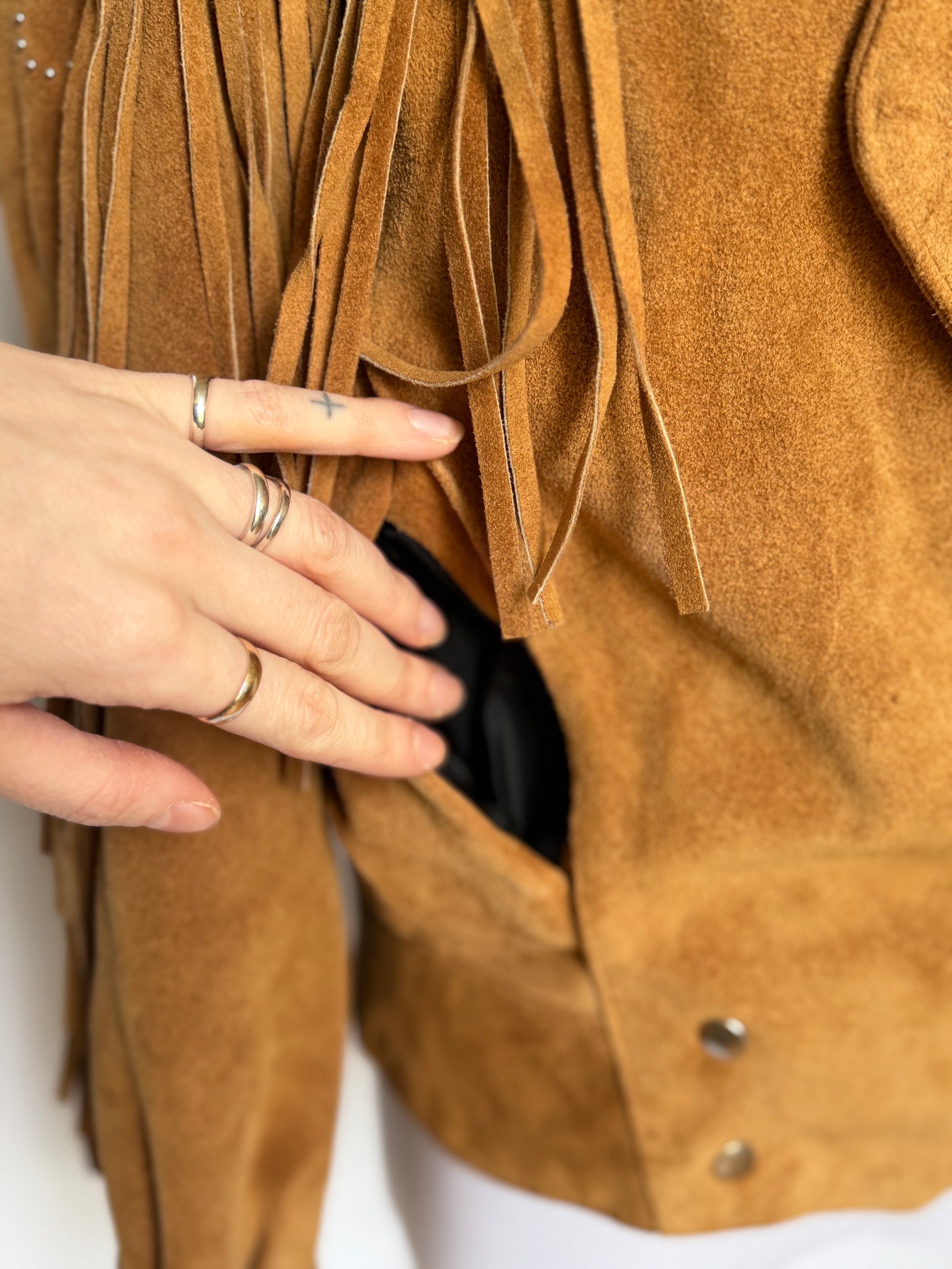 Vintage Brown Tan Suede Jacket (XS-M)