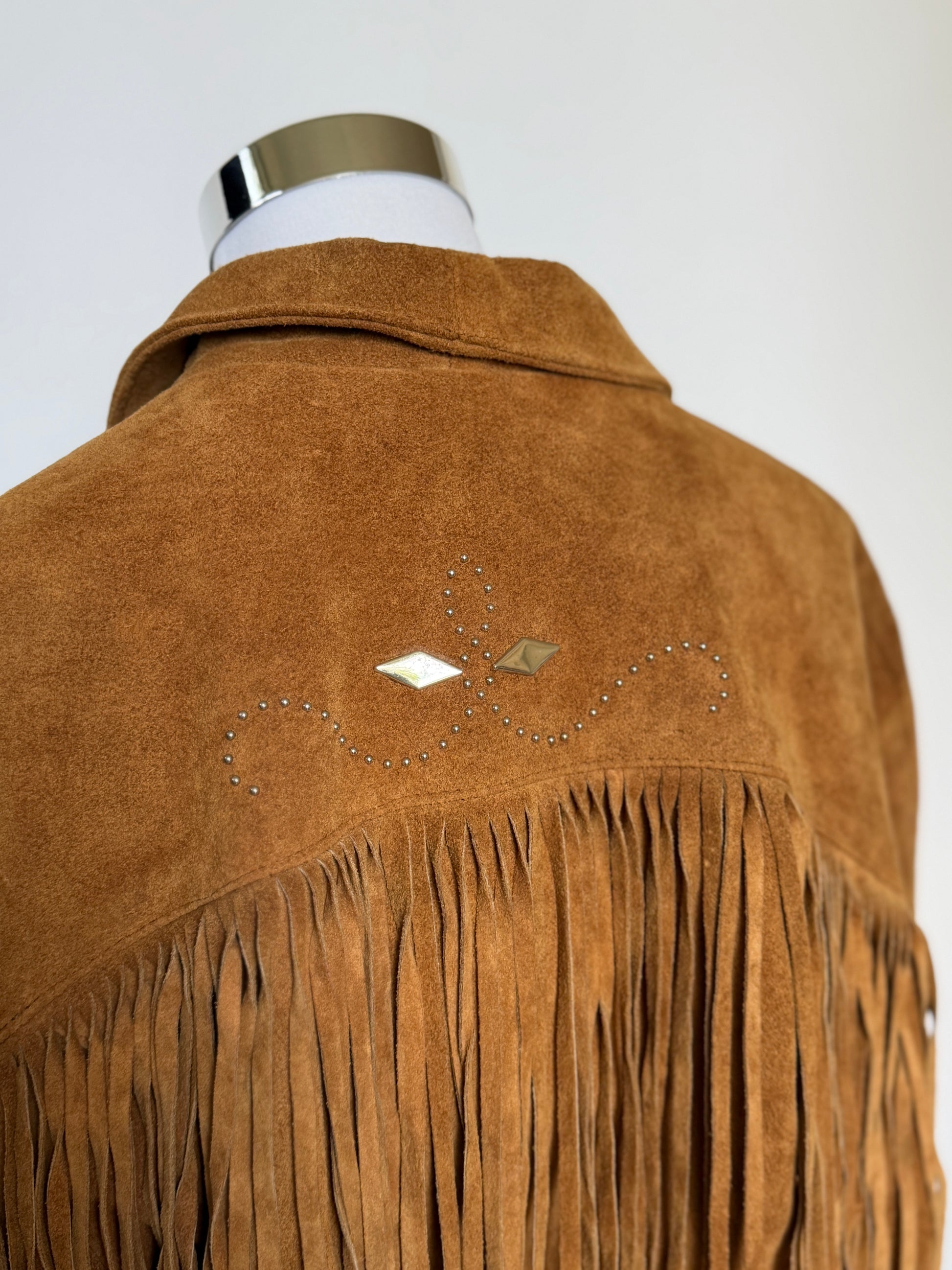 Vintage Brown Tan Suede Jacket (XS-M)