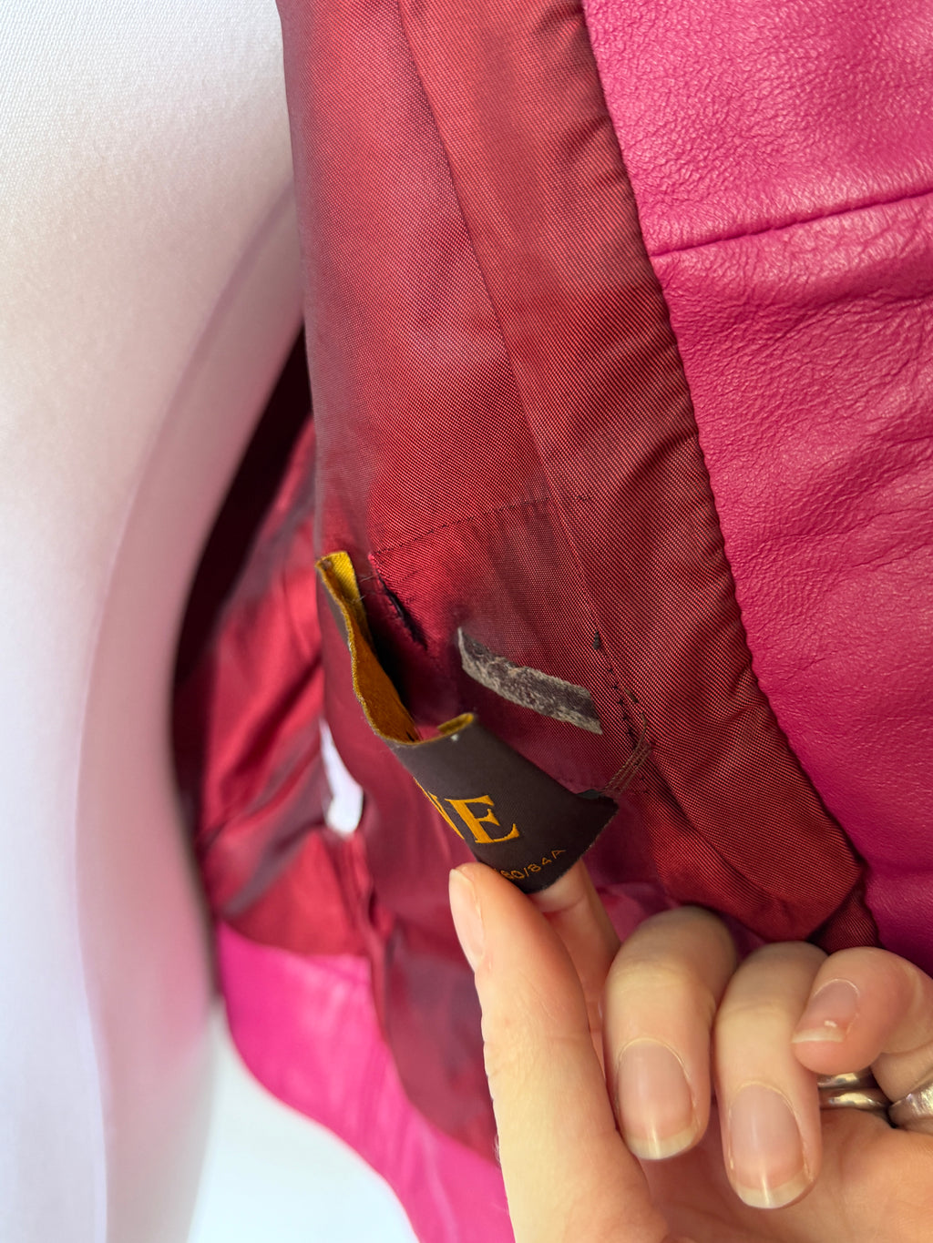 Tadashi Shoji Magenta Leather Riders Jacket (XS)