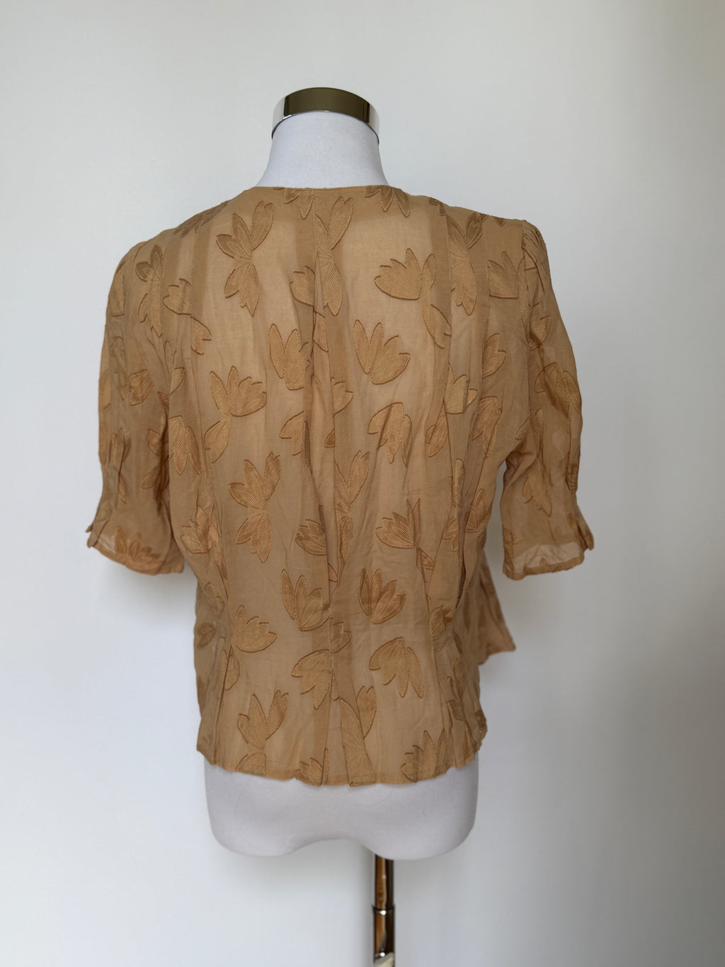 Pierre Balmain Floral Sheer Blouse (XS/S)