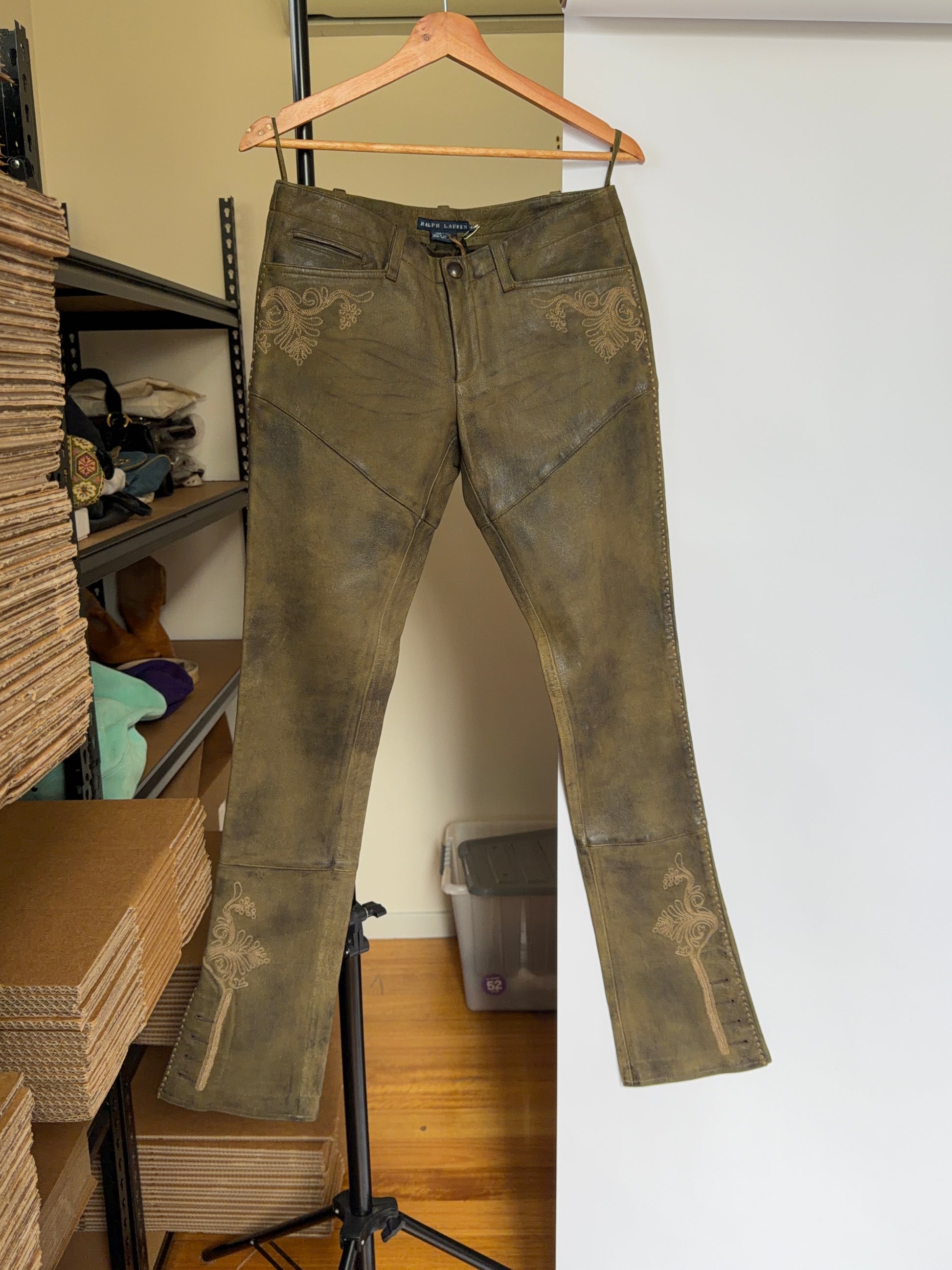 Ralph Lauren 2004 Western Leather Pants (S)