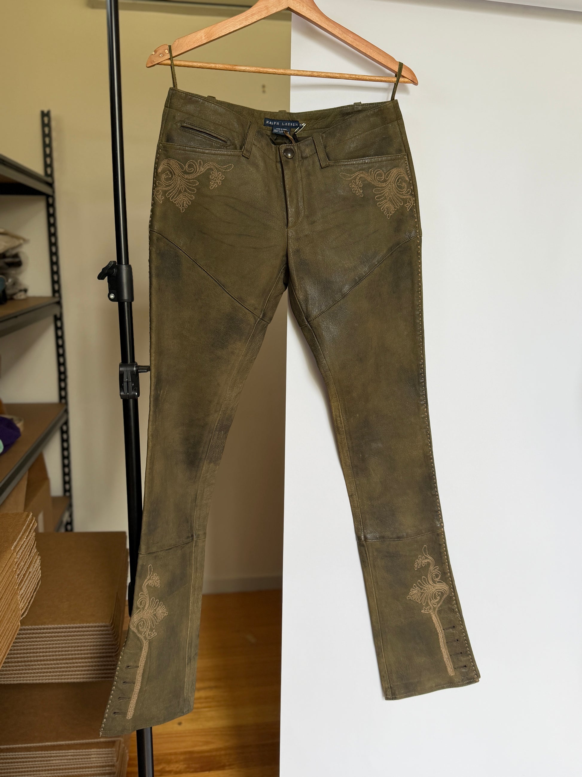 Ralph Lauren 2004 Western Leather Pants (S)