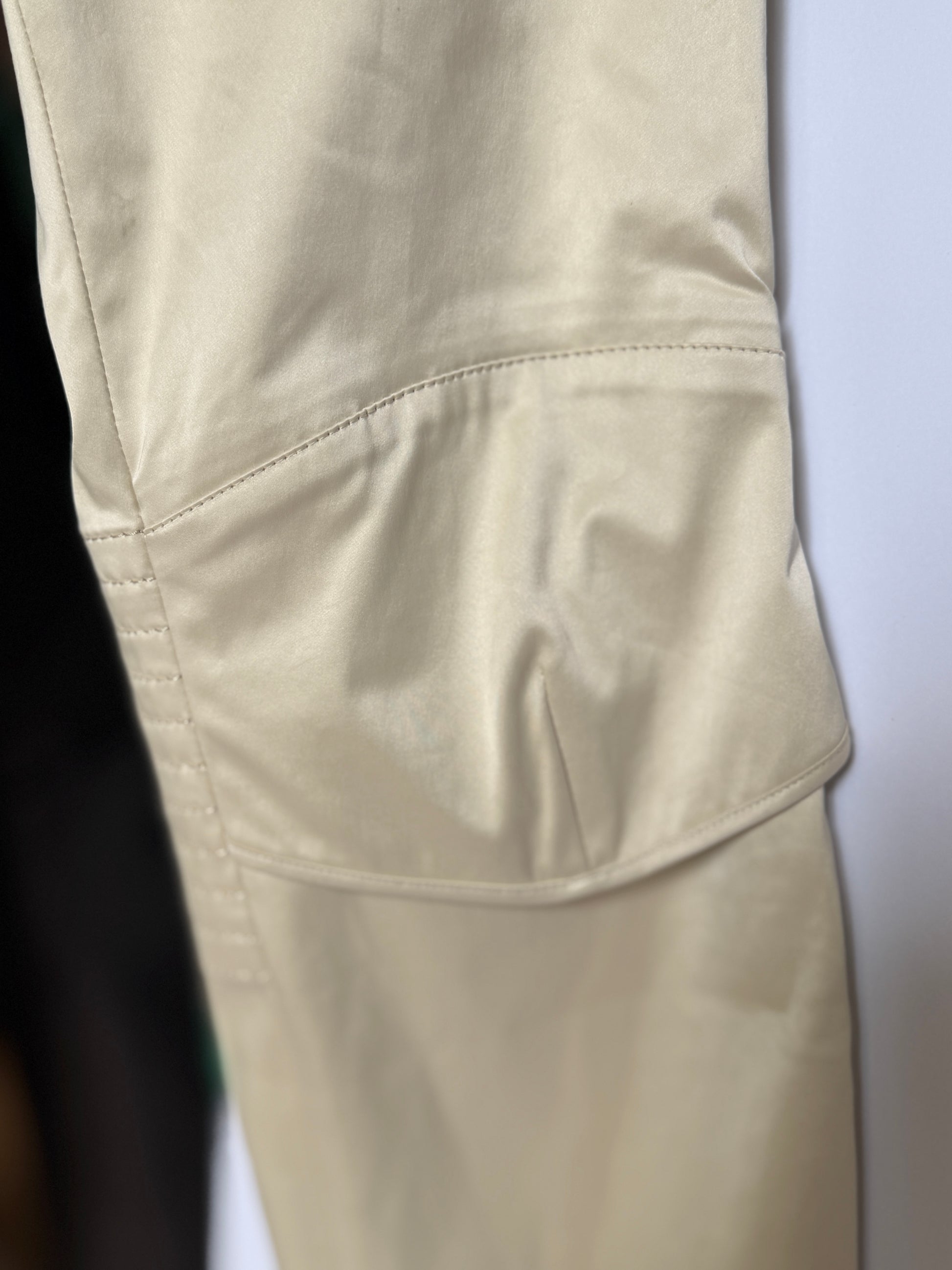 JPG Cream Moto Low Rise Pants (XS)
