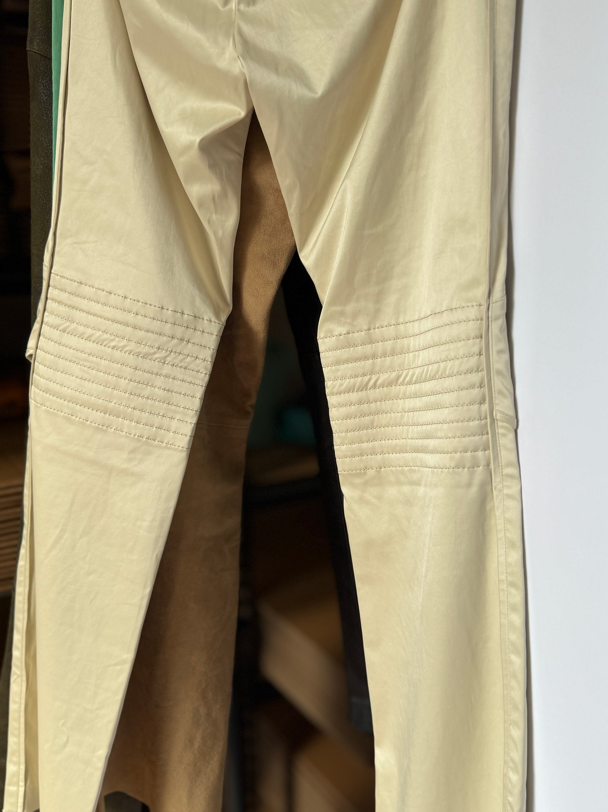 JPG Cream Moto Low Rise Pants (XS)