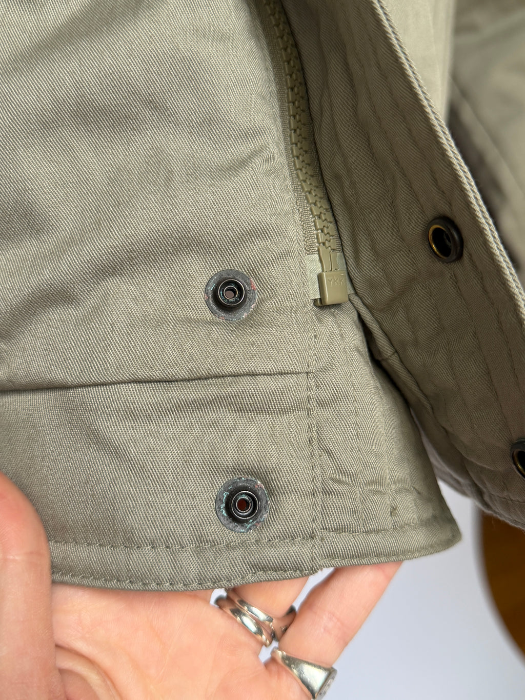 Vintage Taupe Knit Panel Blouson Jacket (XL)