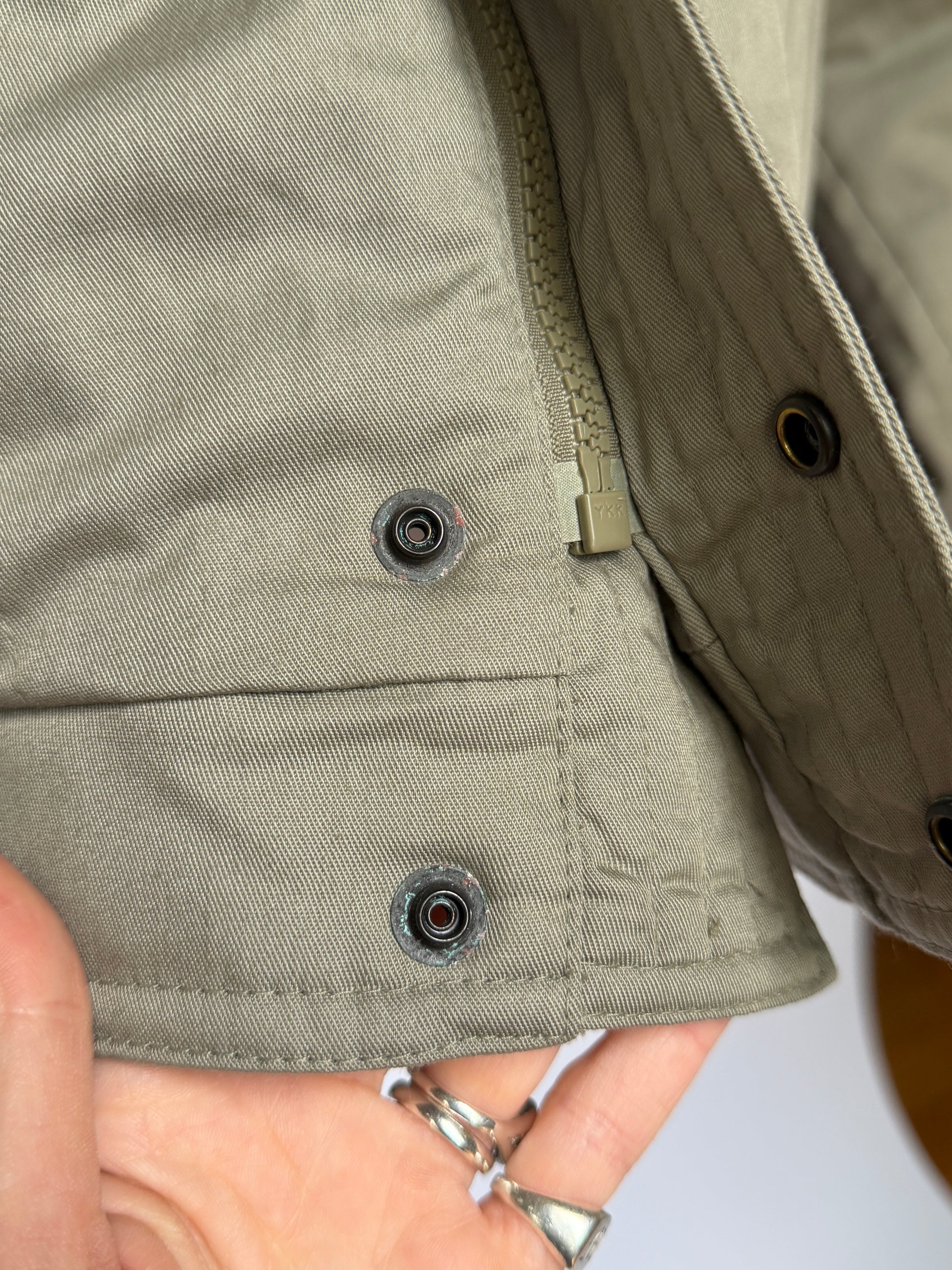 Vintage Taupe Knit Panel Blouson Jacket (XL)