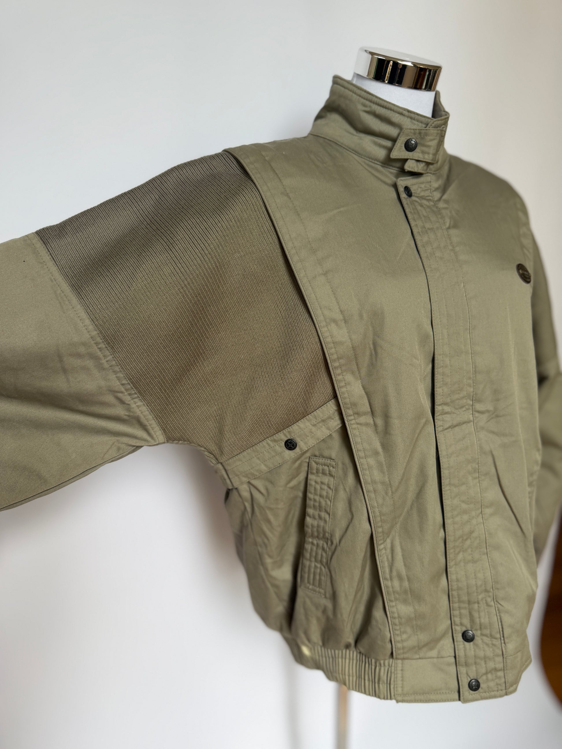 Vintage Taupe Knit Panel Blouson Jacket (XL)