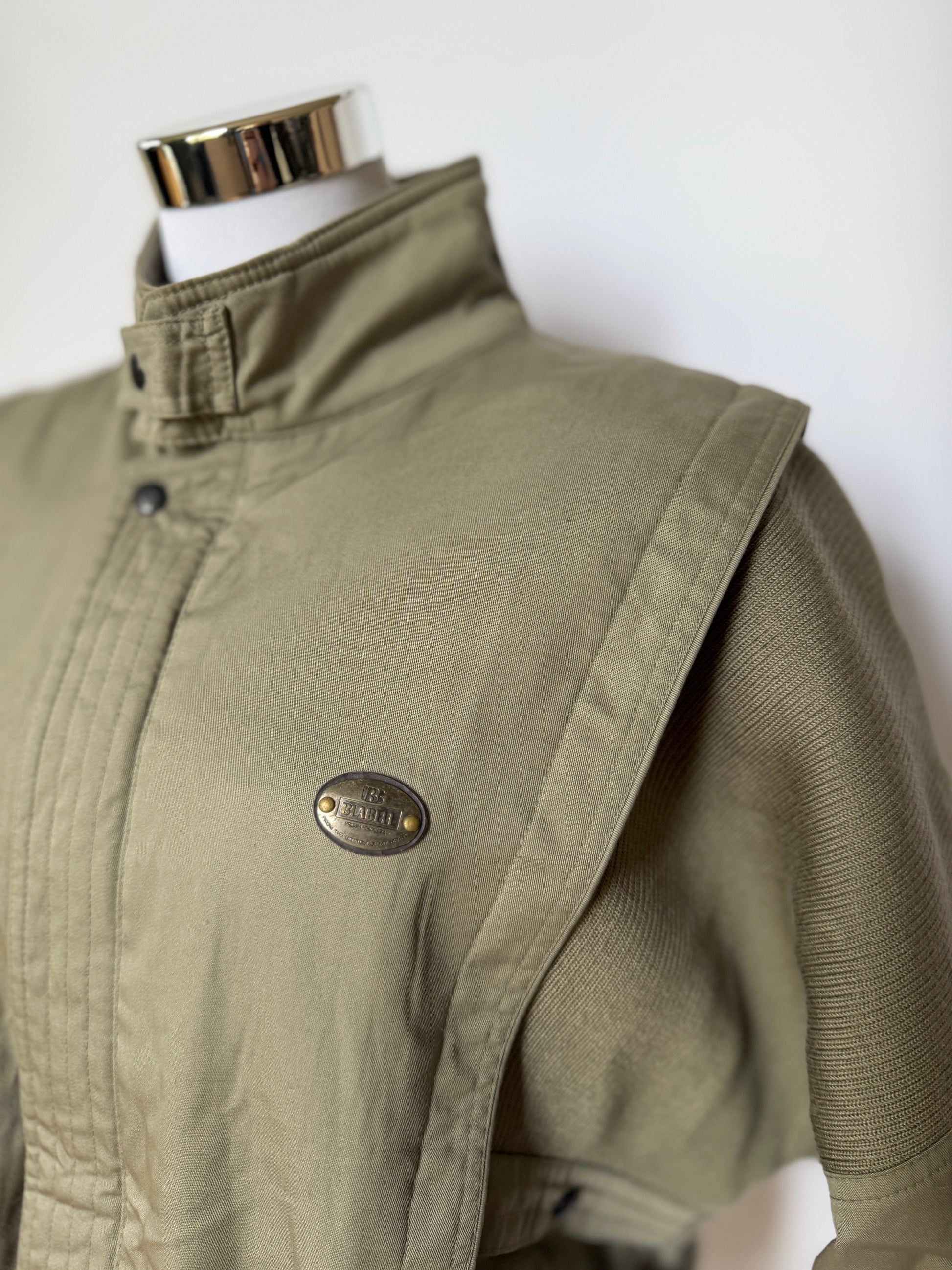 Vintage Taupe Knit Panel Blouson Jacket (XL)