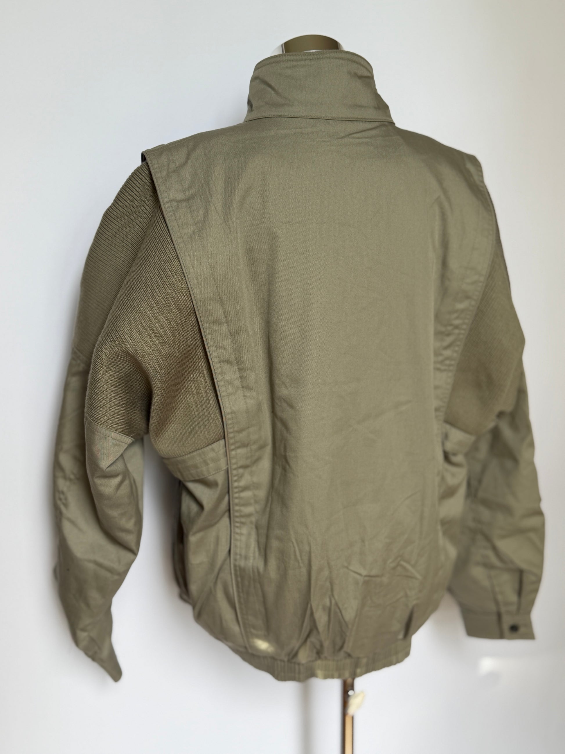 Vintage Taupe Knit Panel Blouson Jacket (XL)