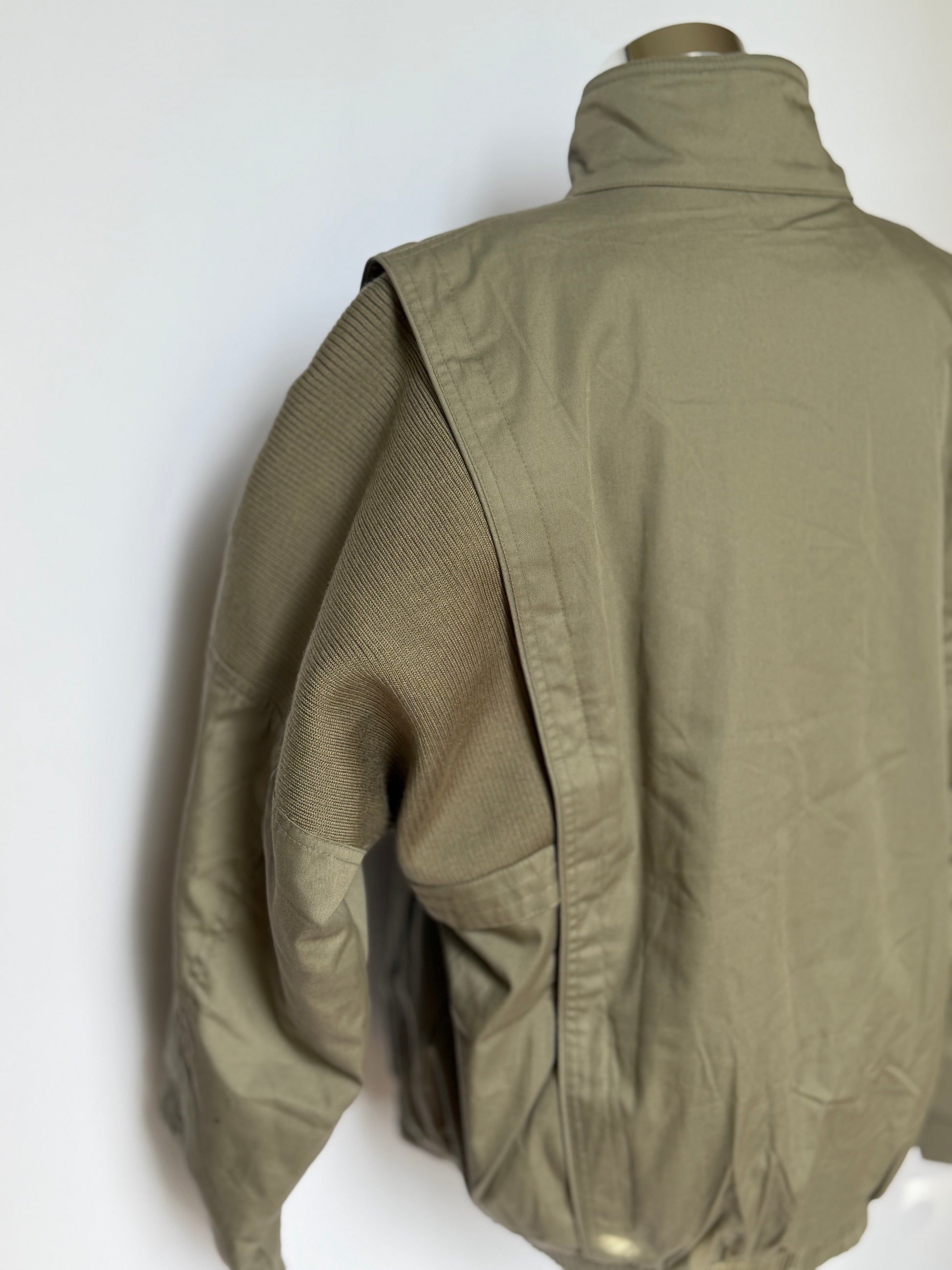 Vintage Taupe Knit Panel Blouson Jacket (XL)
