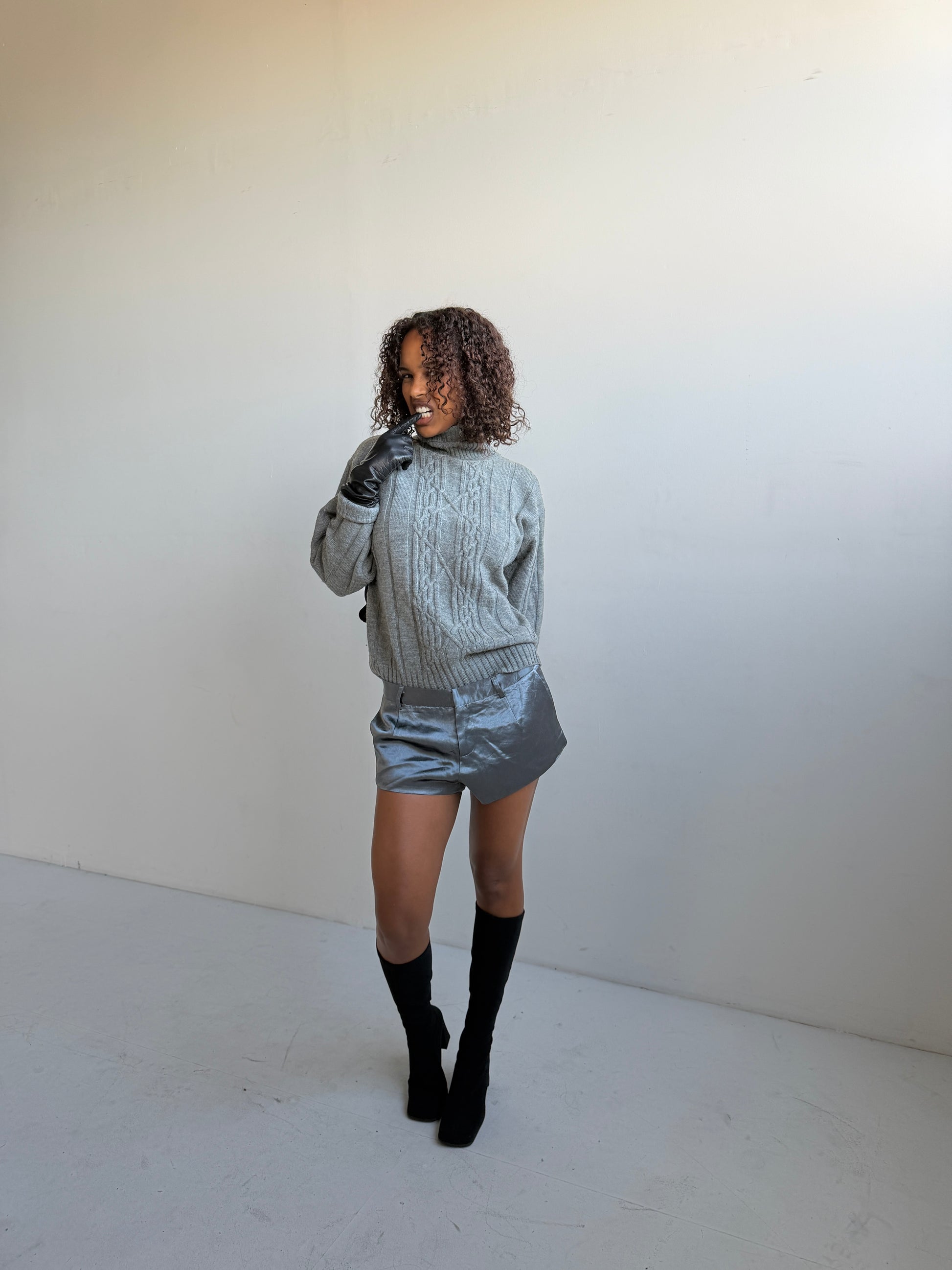 YSL Vintage Grey Wool Knit Sweater (L)