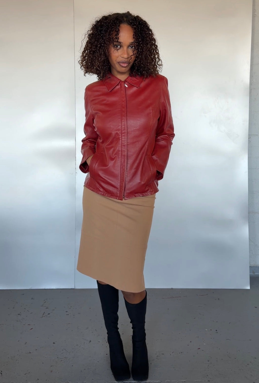 Balmain Red Leather Jacket (XS-S)