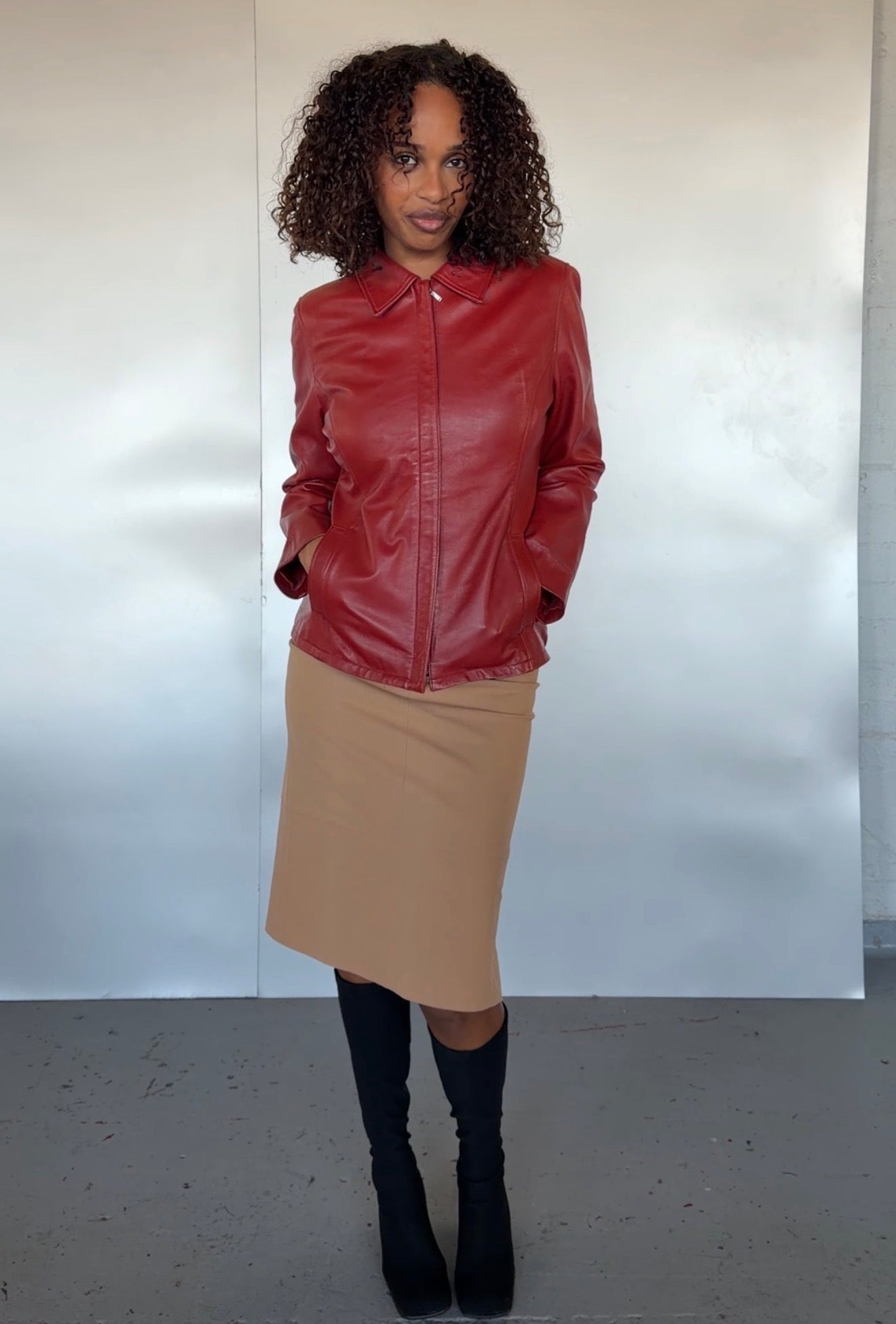 Balmain Red Leather Jacket (XS-S)