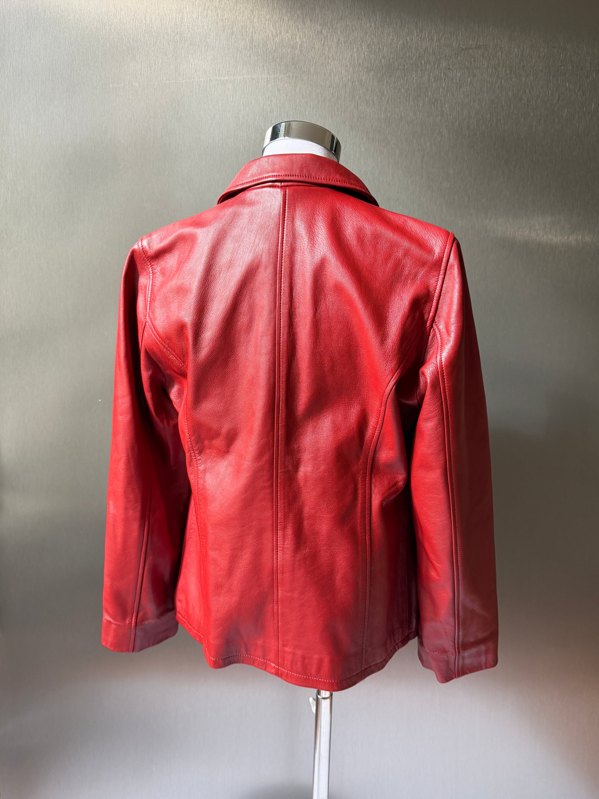 Balmain Red Leather Jacket (XS-S)