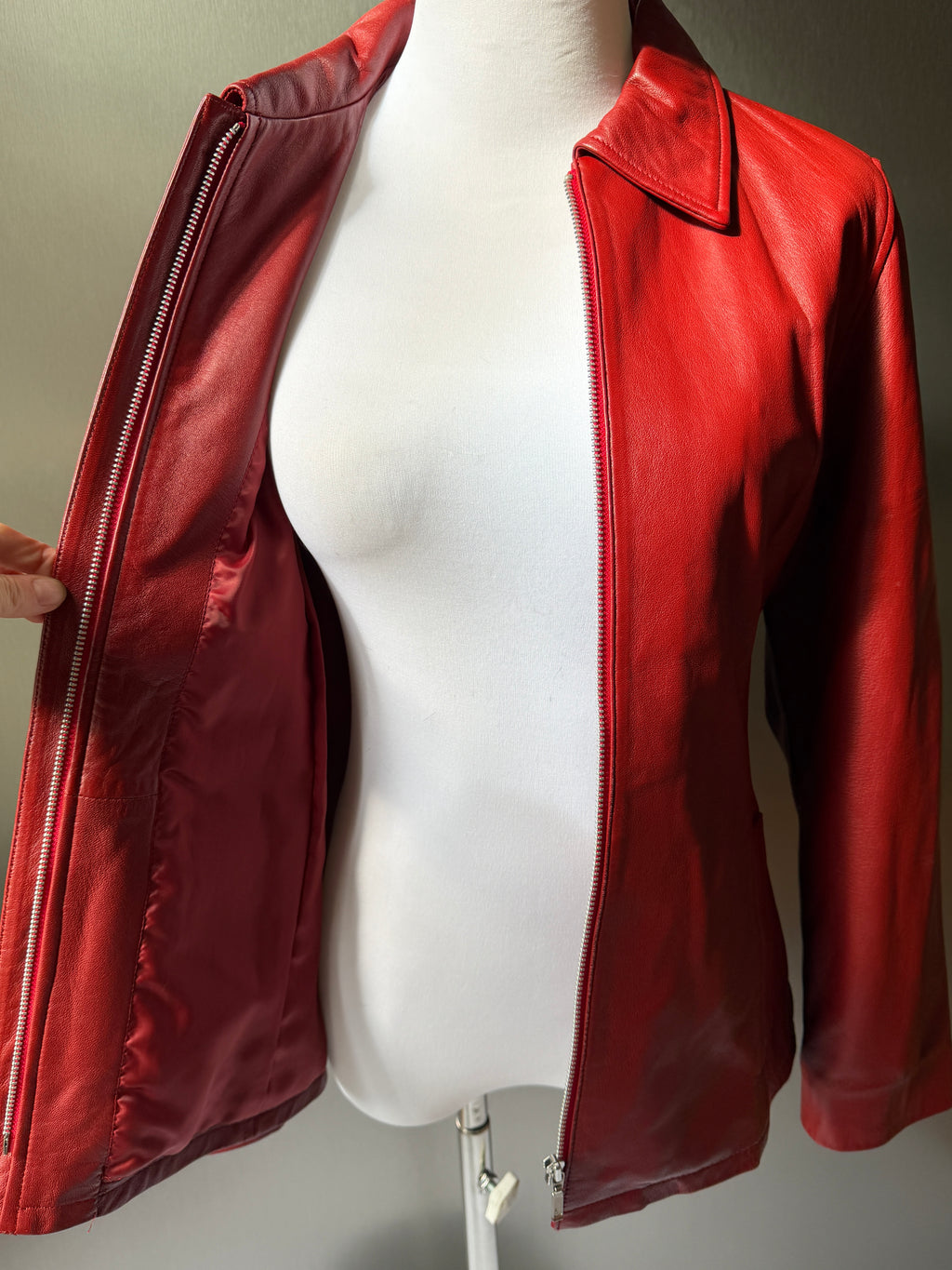 Balmain Red Leather Jacket (XS-S)