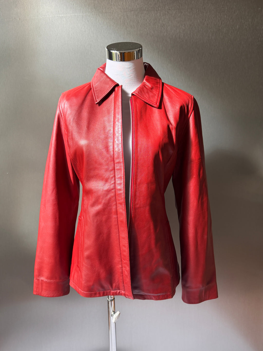 Balmain Red Leather Jacket (XS-S)