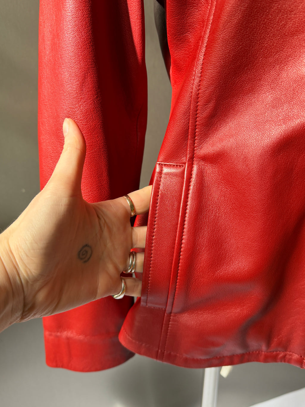 Balmain Red Leather Jacket (XS-S)