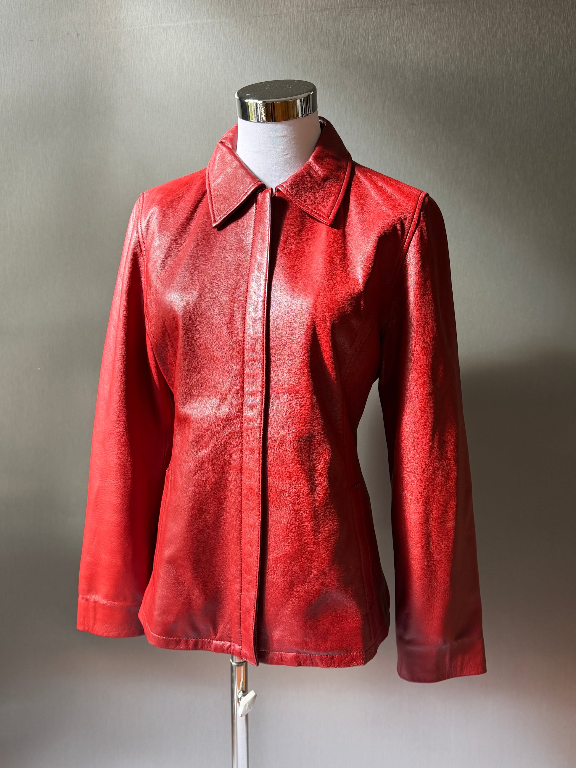 Balmain Red Leather Jacket (XS-S)