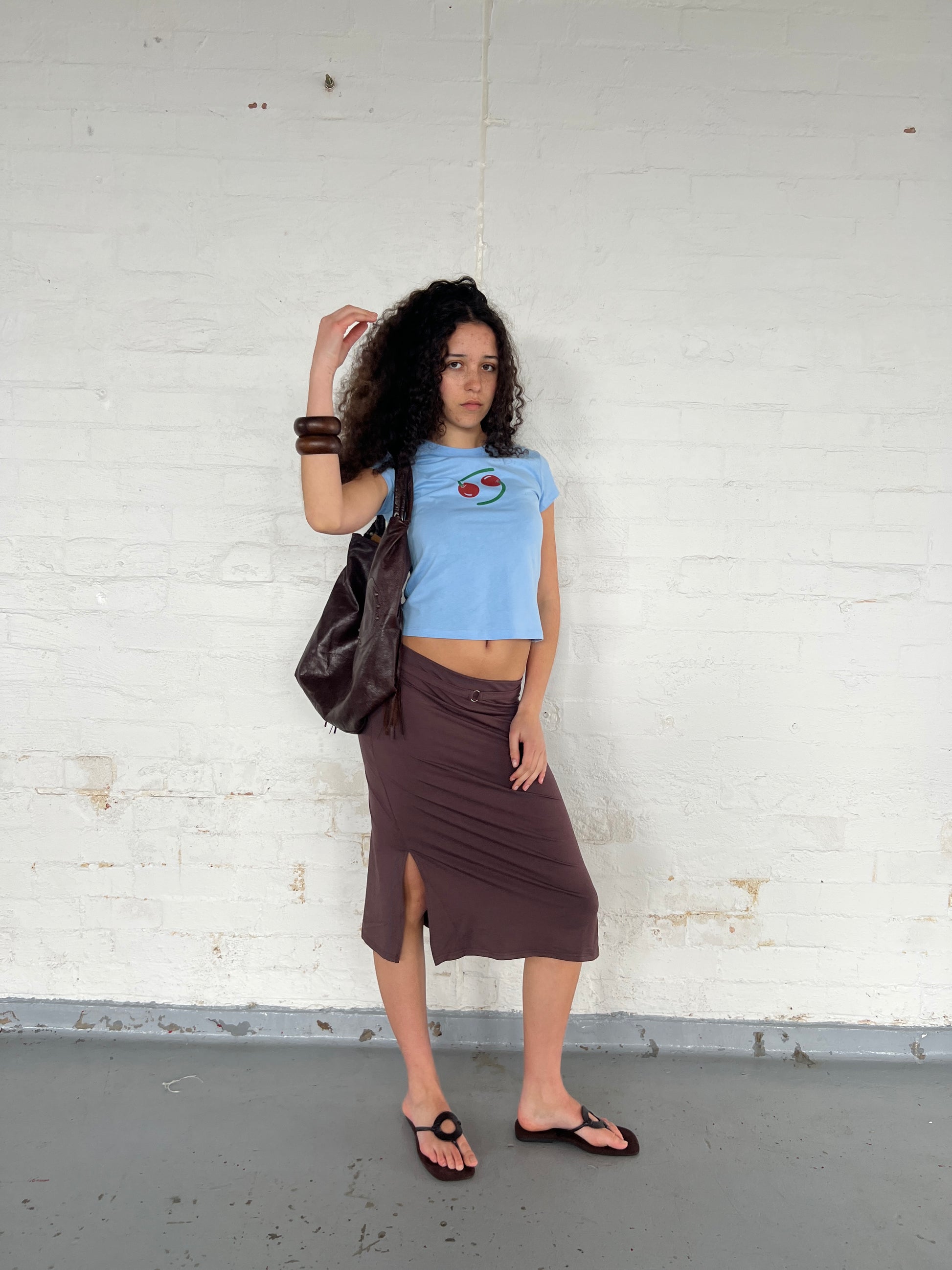 Iconic Cherry Tee - Baby Blue