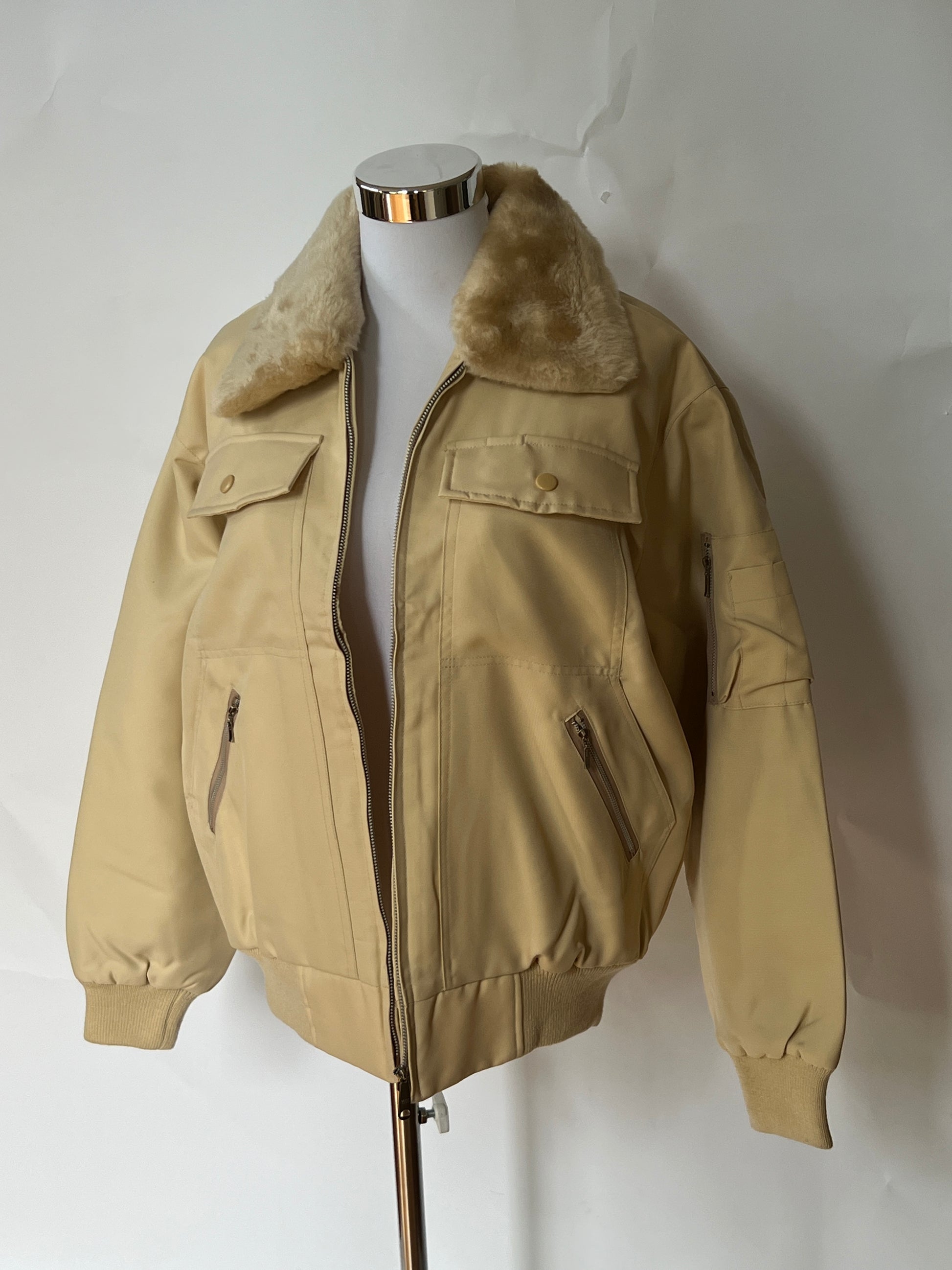 Deadstock Vintage Fleece-Lined Bomber Jacket (L)