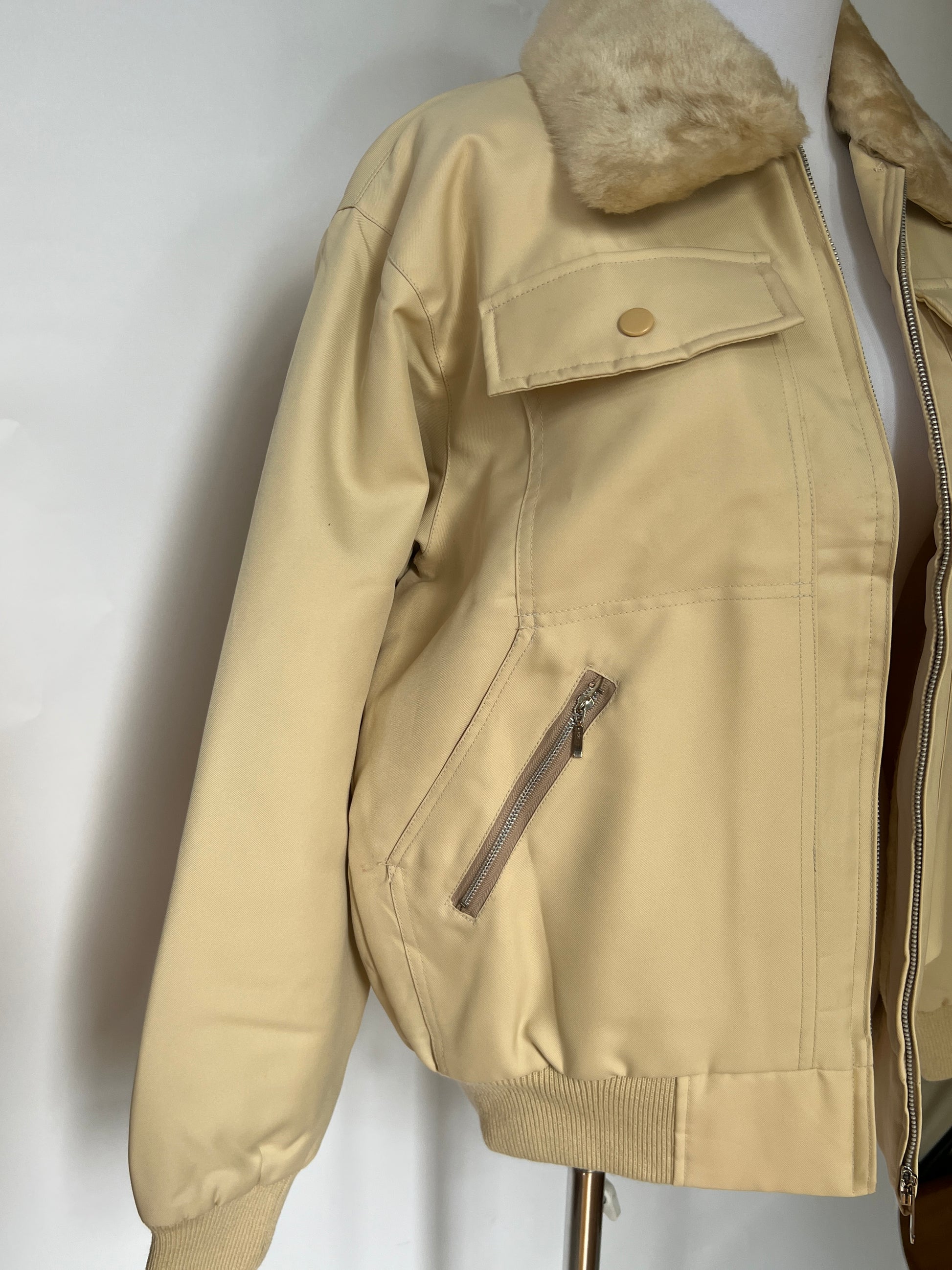 Deadstock Vintage Fleece-Lined Bomber Jacket (L)