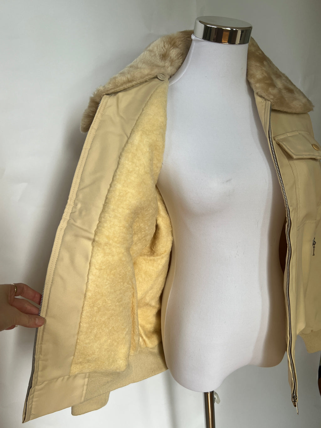 Deadstock Vintage Fleece-Lined Bomber Jacket (L)