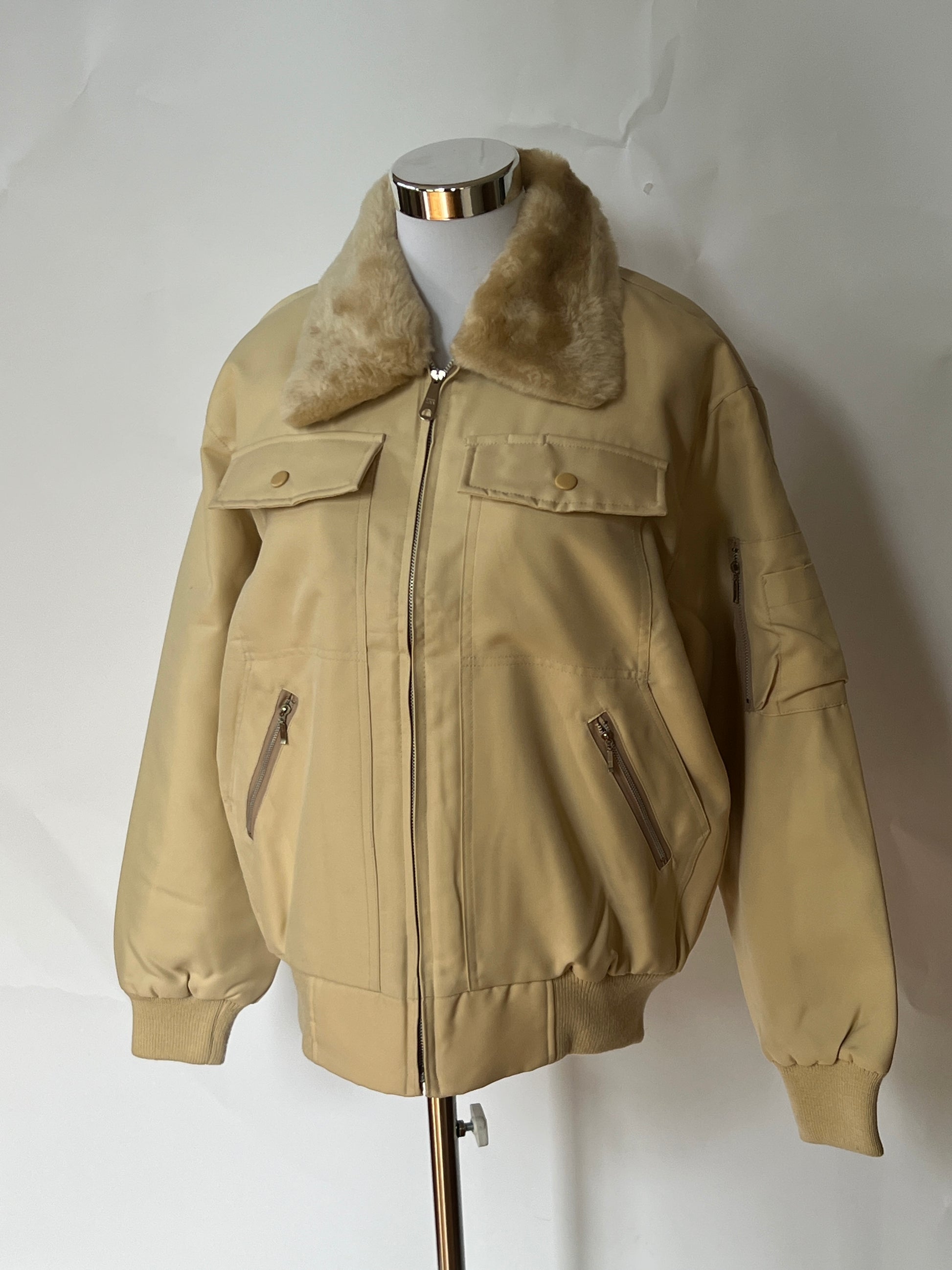 Deadstock Vintage Fleece-Lined Bomber Jacket (L)