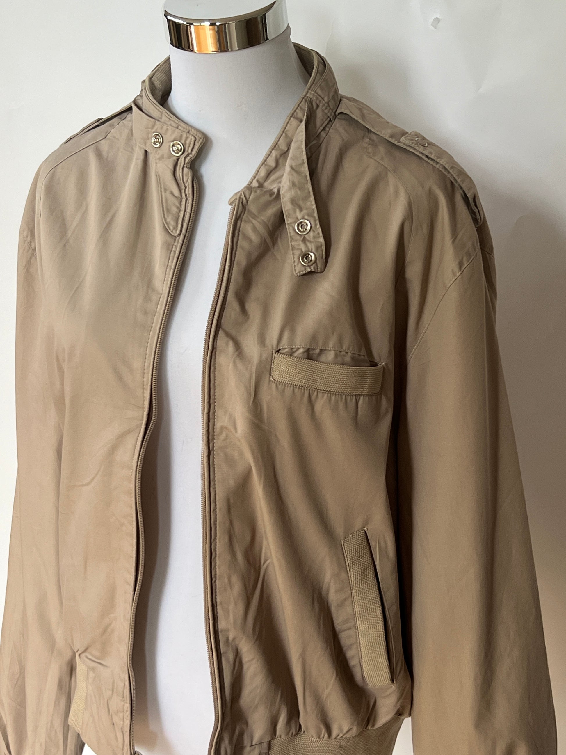 Vintage Beige Bomber Jacket (M)