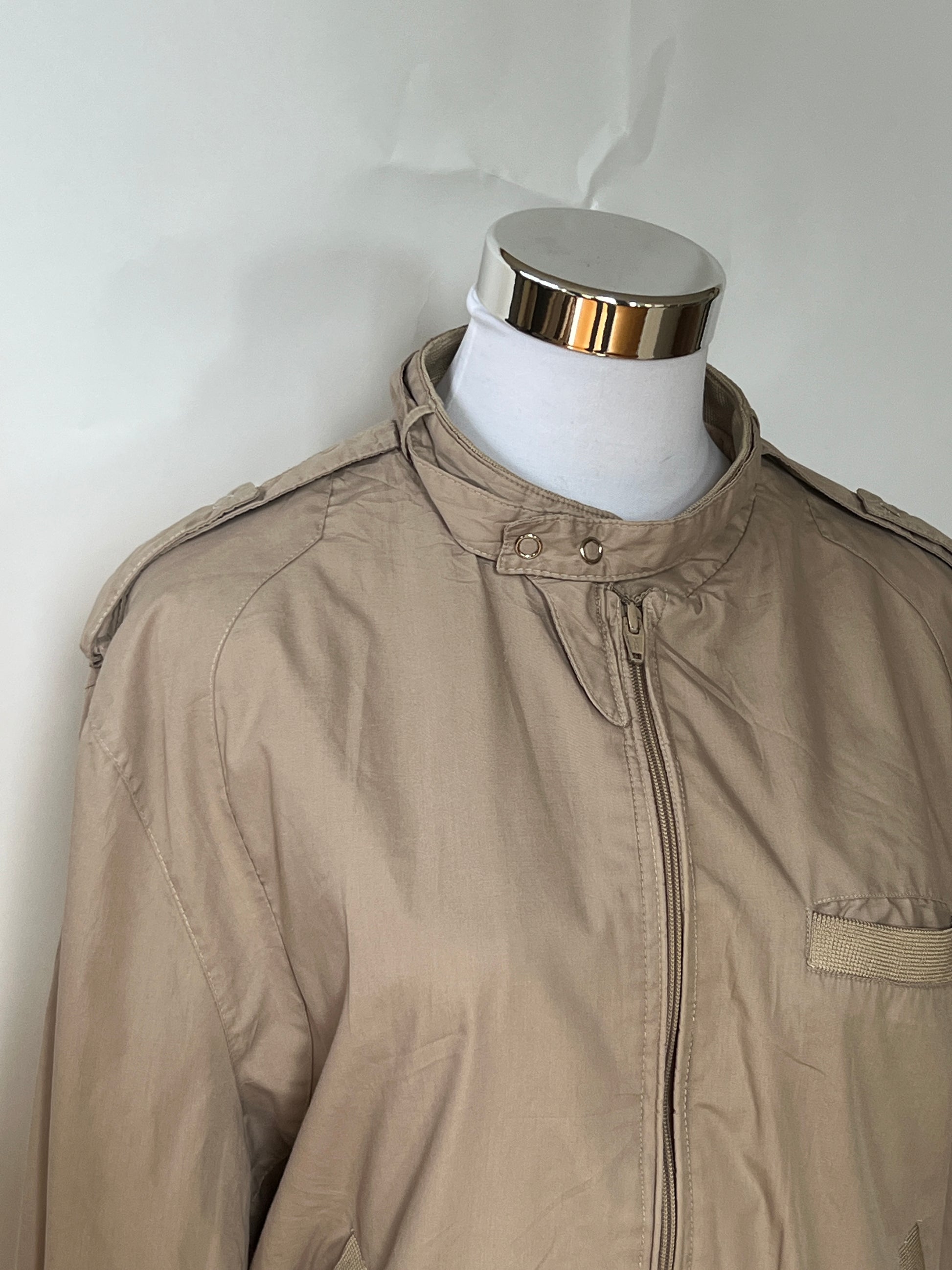 Vintage Beige Bomber Jacket (M)