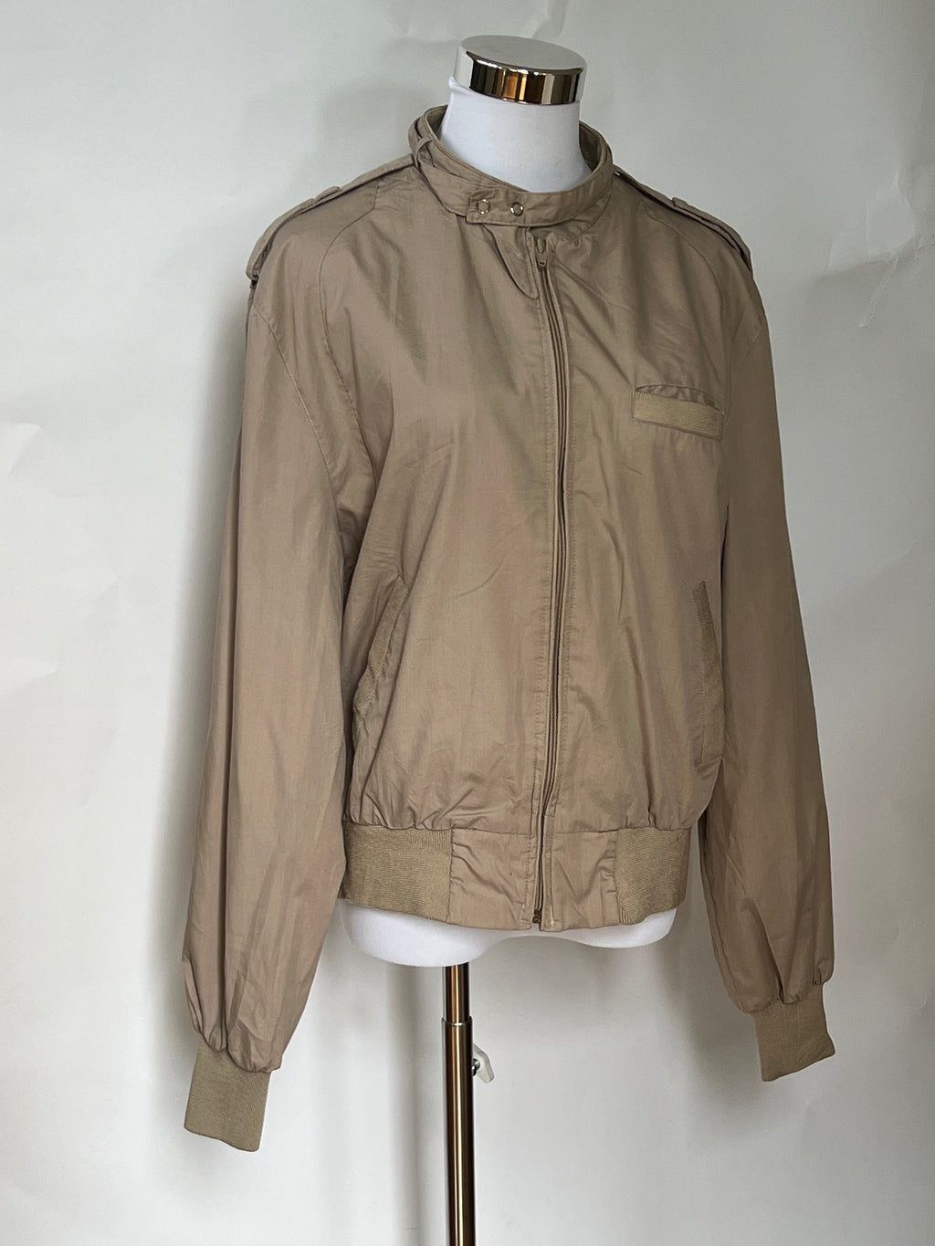 Vintage Beige Bomber Jacket (M)