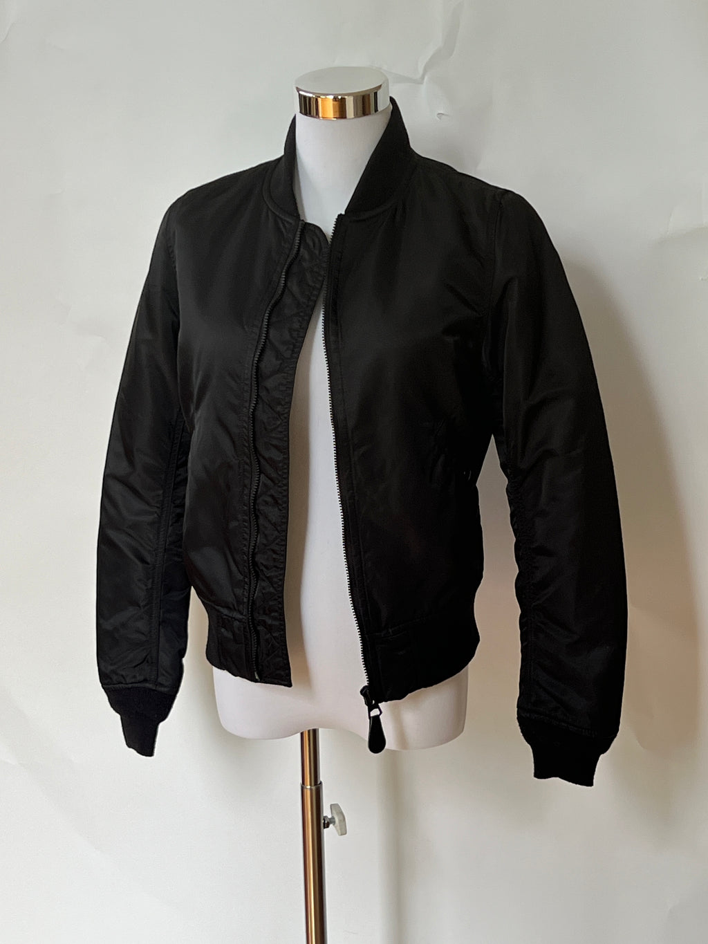 Black Nylon Bomber Jacket (XS)